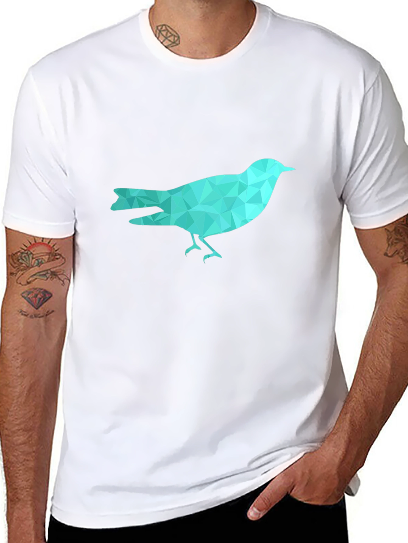 Geometric Bird Graphic Tee - Trendy Casual Wear