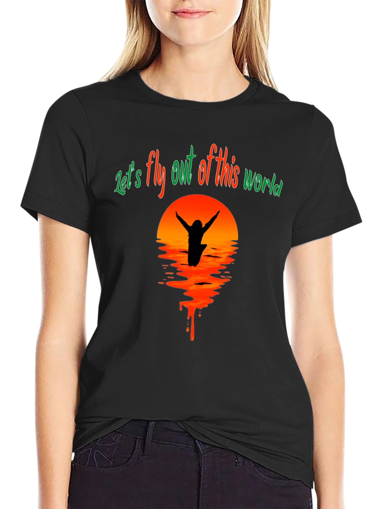 Lets Fly Tee - Sunset Silhouette Graphic T-Shirt