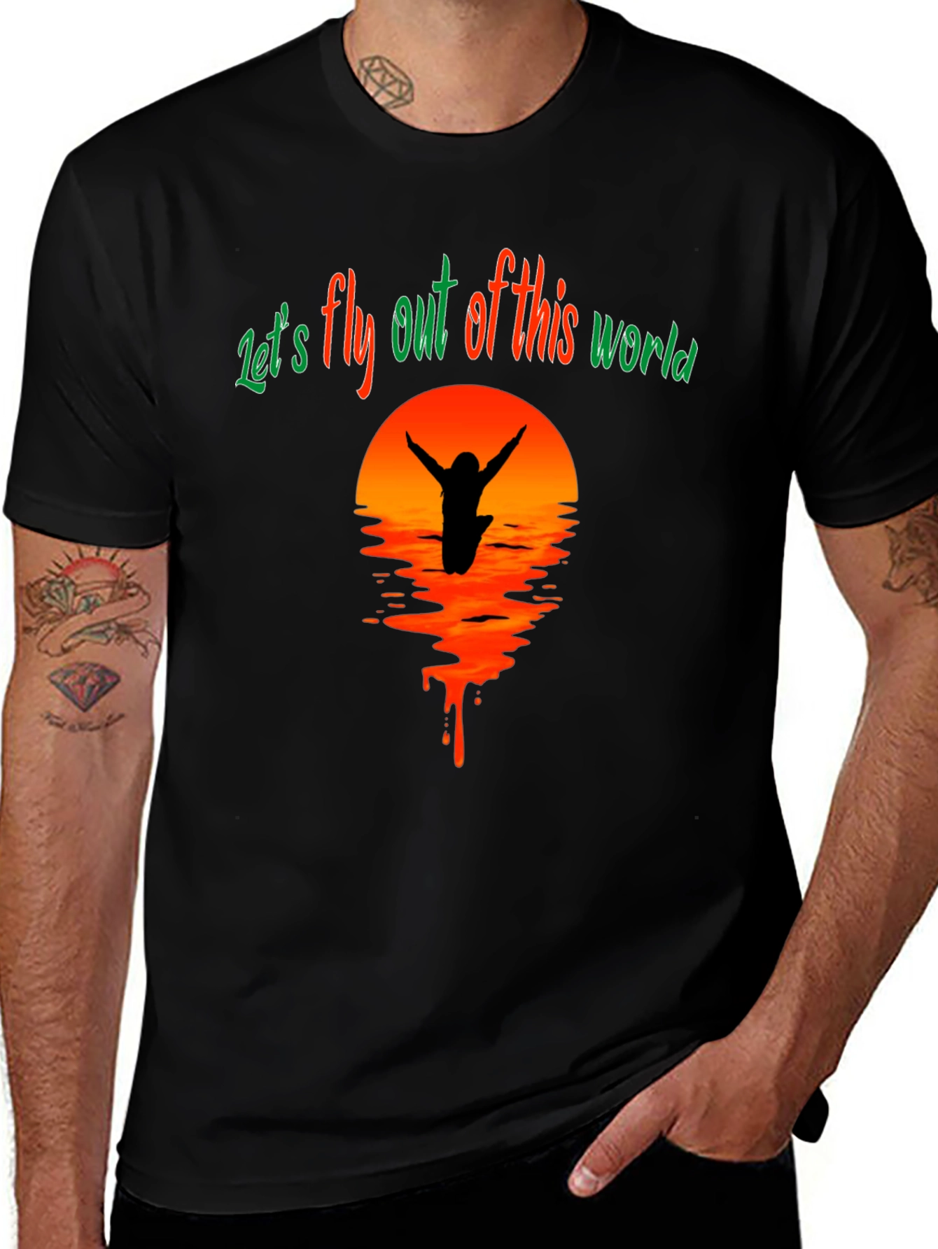 Lets Fly Tee - Sunset Silhouette Graphic T-Shirt