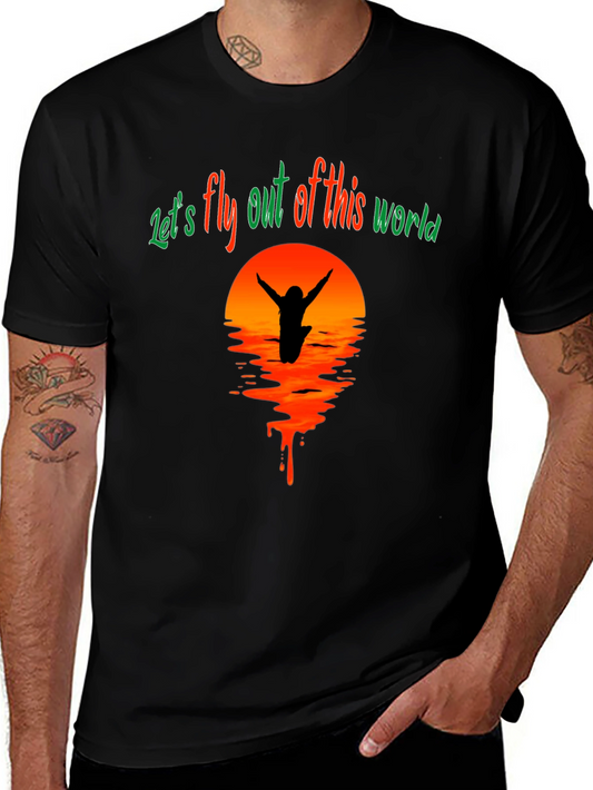 Lets Fly Tee - Sunset Silhouette Graphic T-Shirt