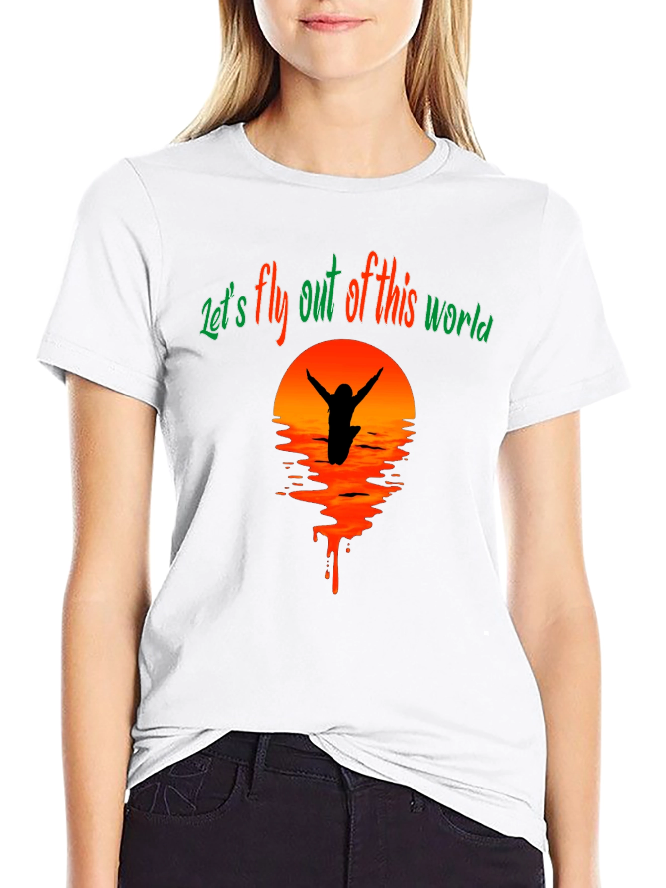 Lets Fly Tee - Sunset Silhouette Graphic T-Shirt