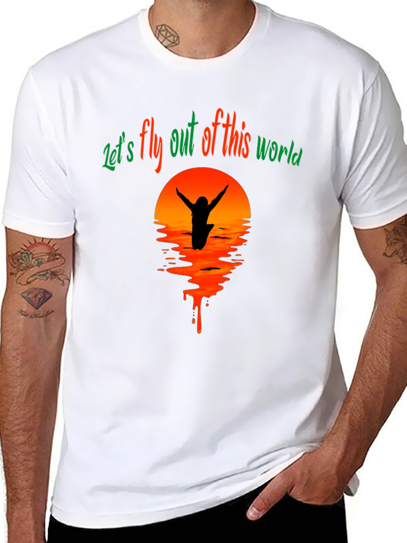 Lets Fly Tee - Sunset Silhouette Graphic T-Shirt