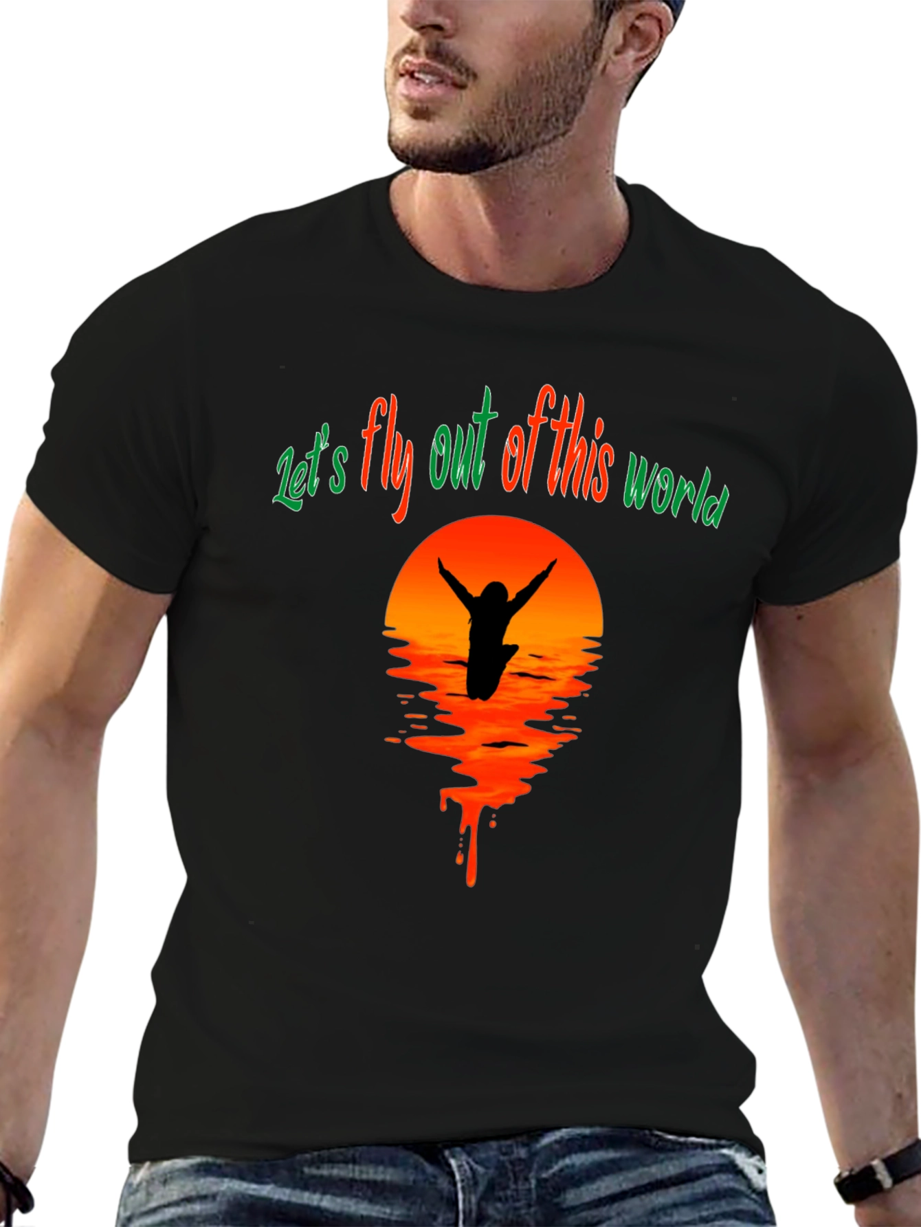 Lets Fly Tee - Sunset Silhouette Graphic T-Shirt