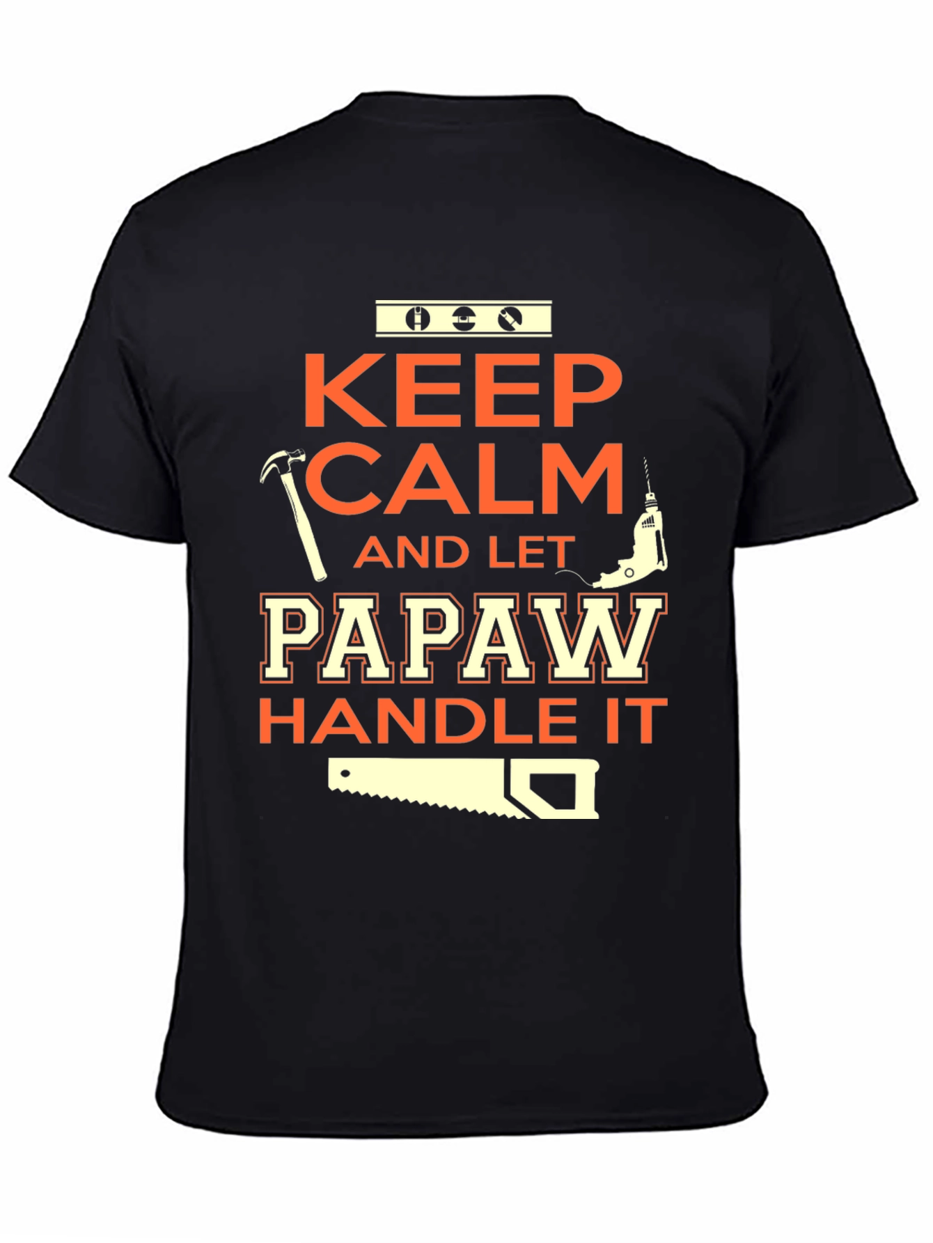 Keep Calm Papaw Handle It Black T-Shirt