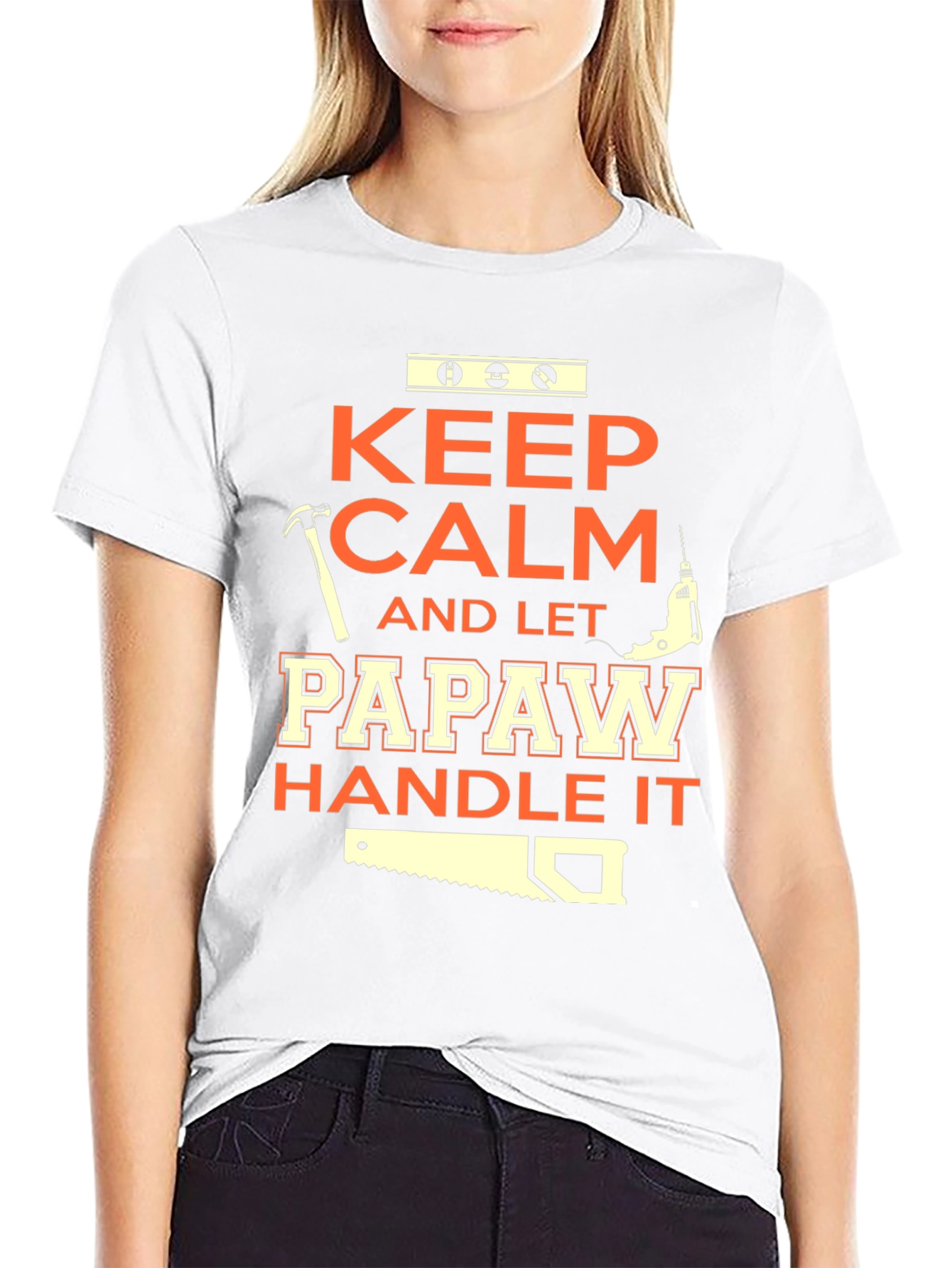 Keep Calm Papaw Handle It Black T-Shirt