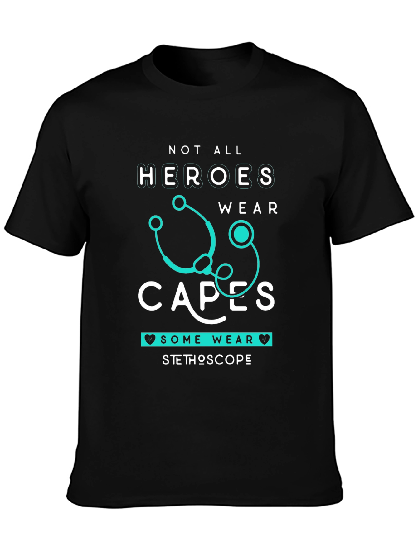 Hero Stethoscope T-Shirt - Black