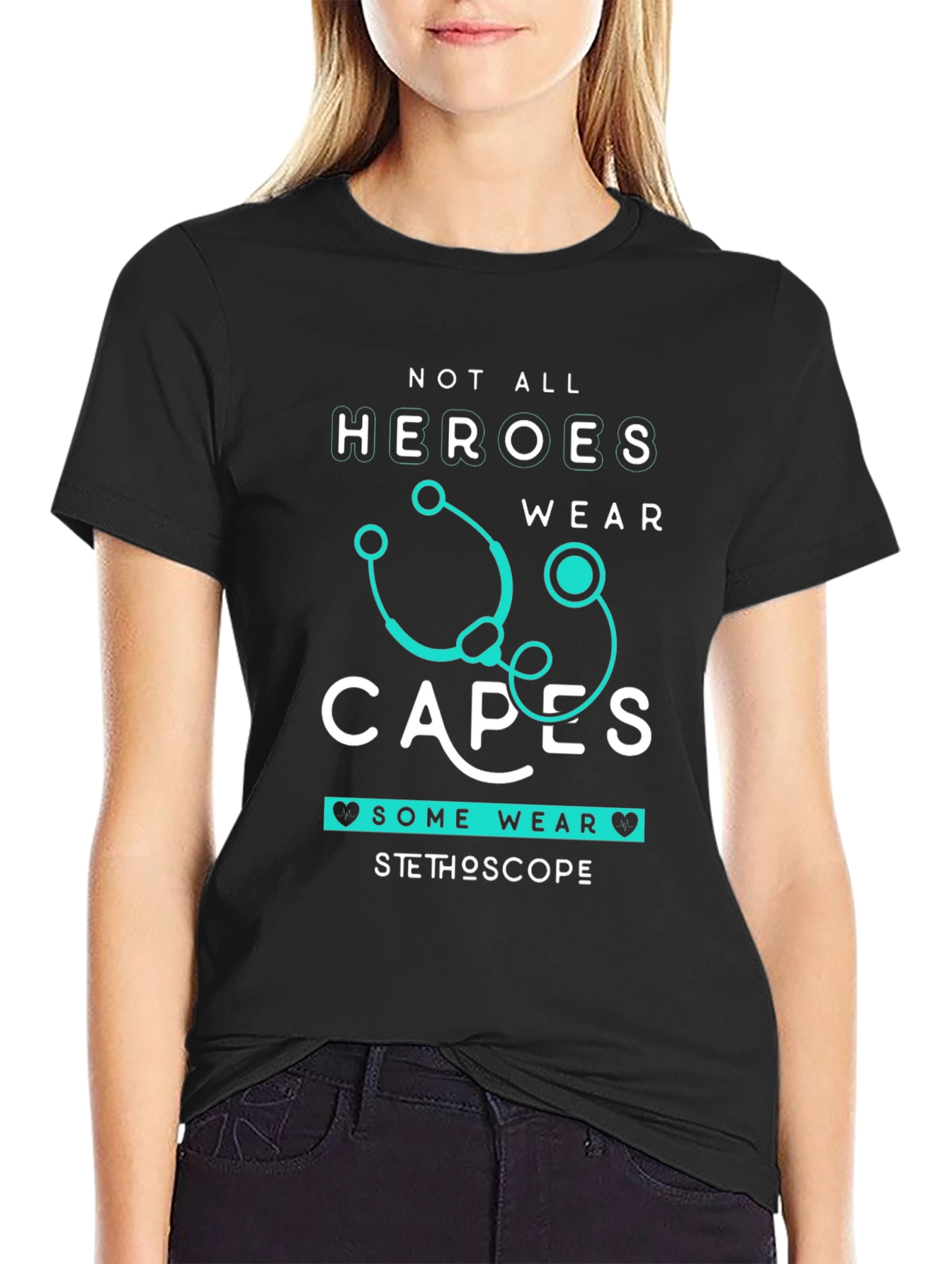 Hero Stethoscope T-Shirt - Black