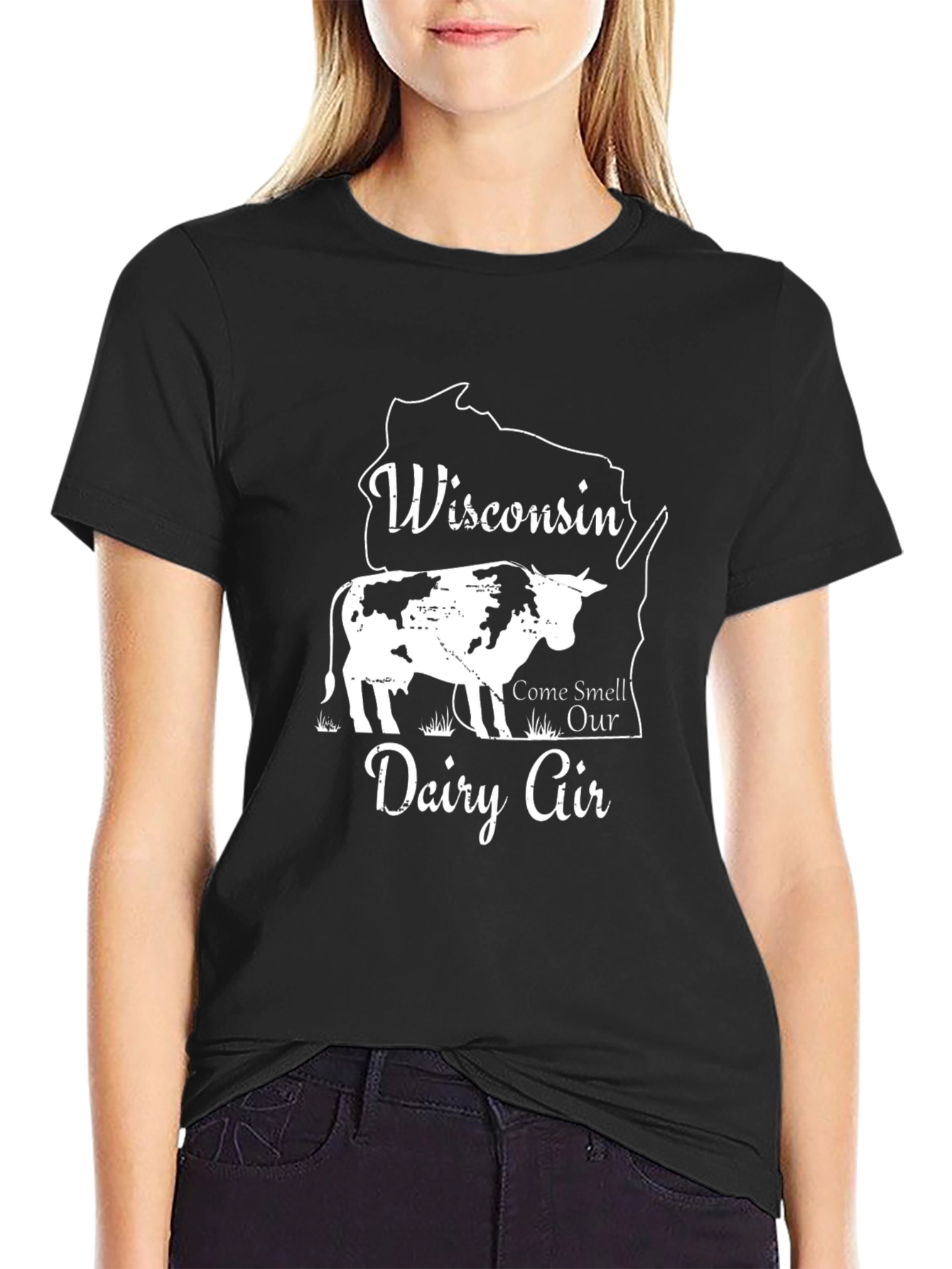 Wisconsin Dairy Air Graphic T-Shirt - Black