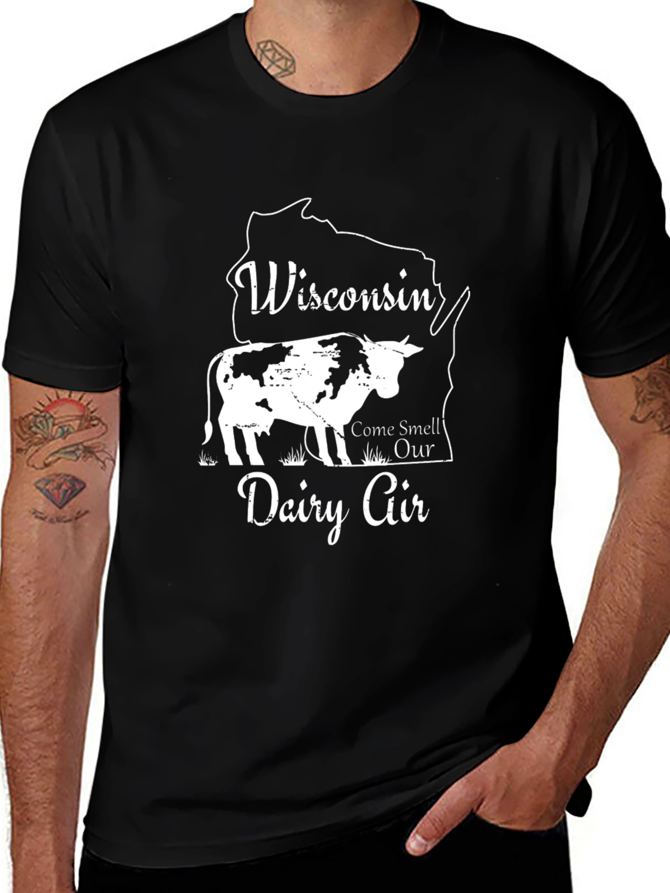 Wisconsin Dairy Air Graphic T-Shirt - Black