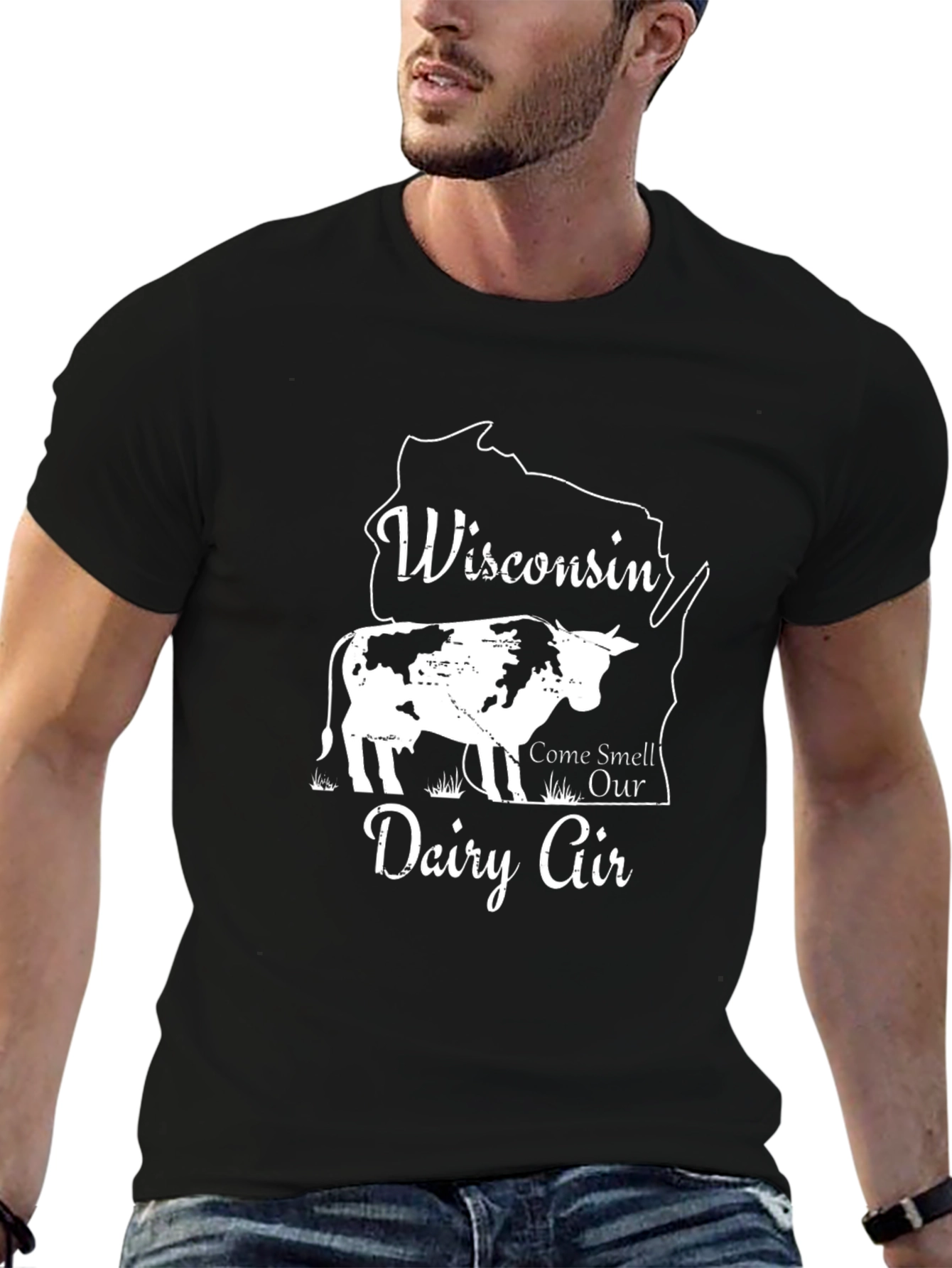 Wisconsin Dairy Air Graphic T-Shirt - Black