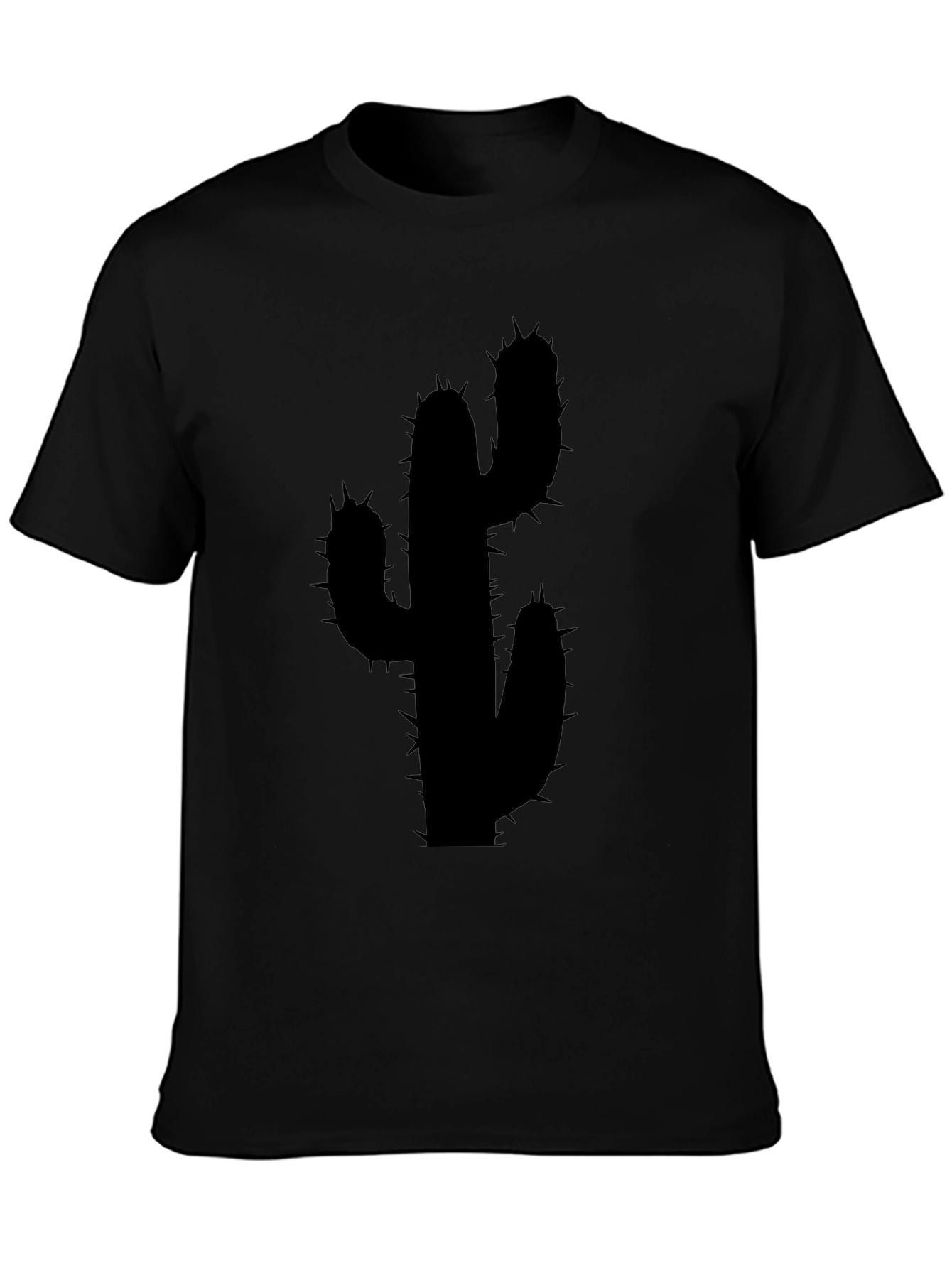 Mens Black Cactus Graphic Tee Shirt