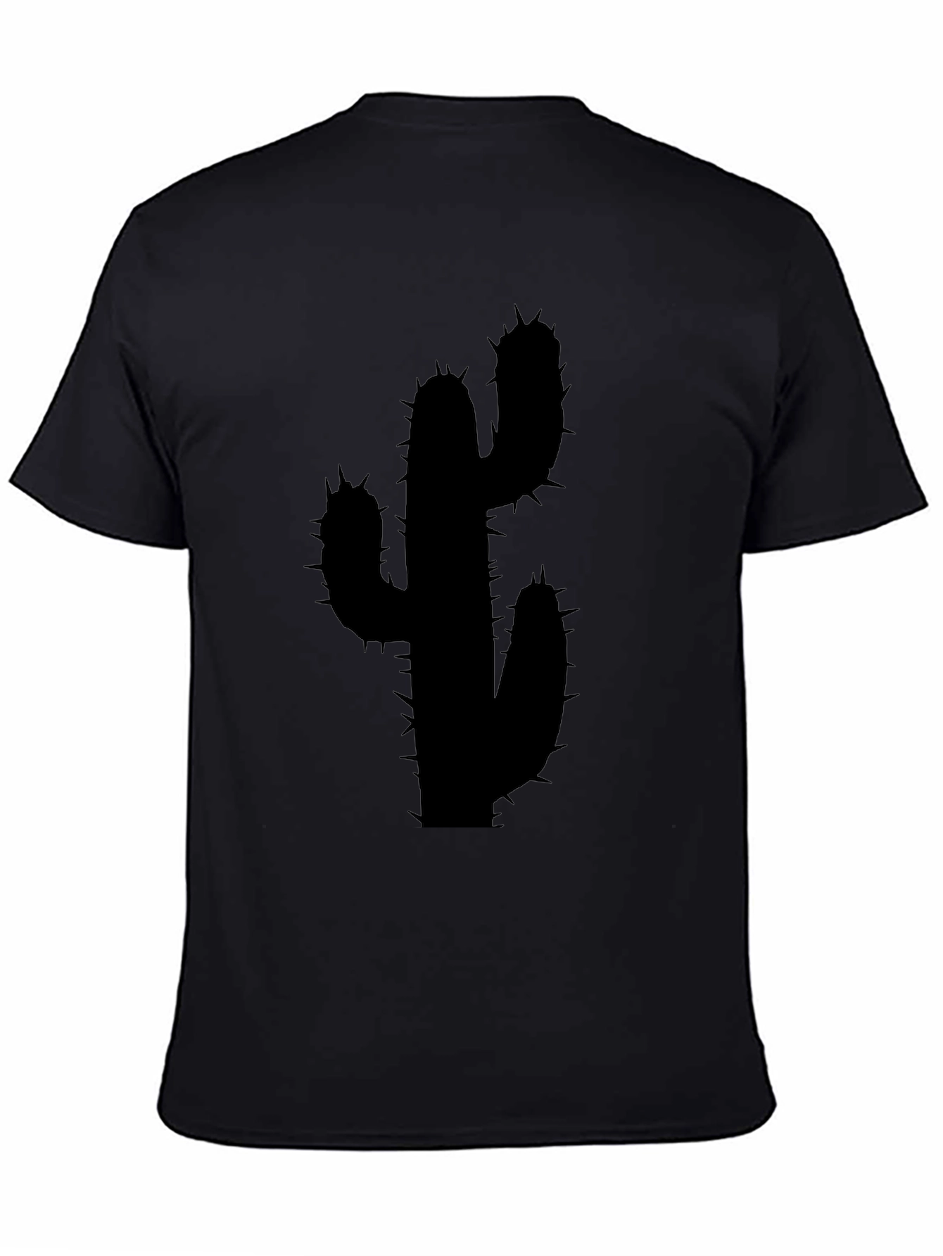 Mens Black Cactus Graphic Tee Shirt