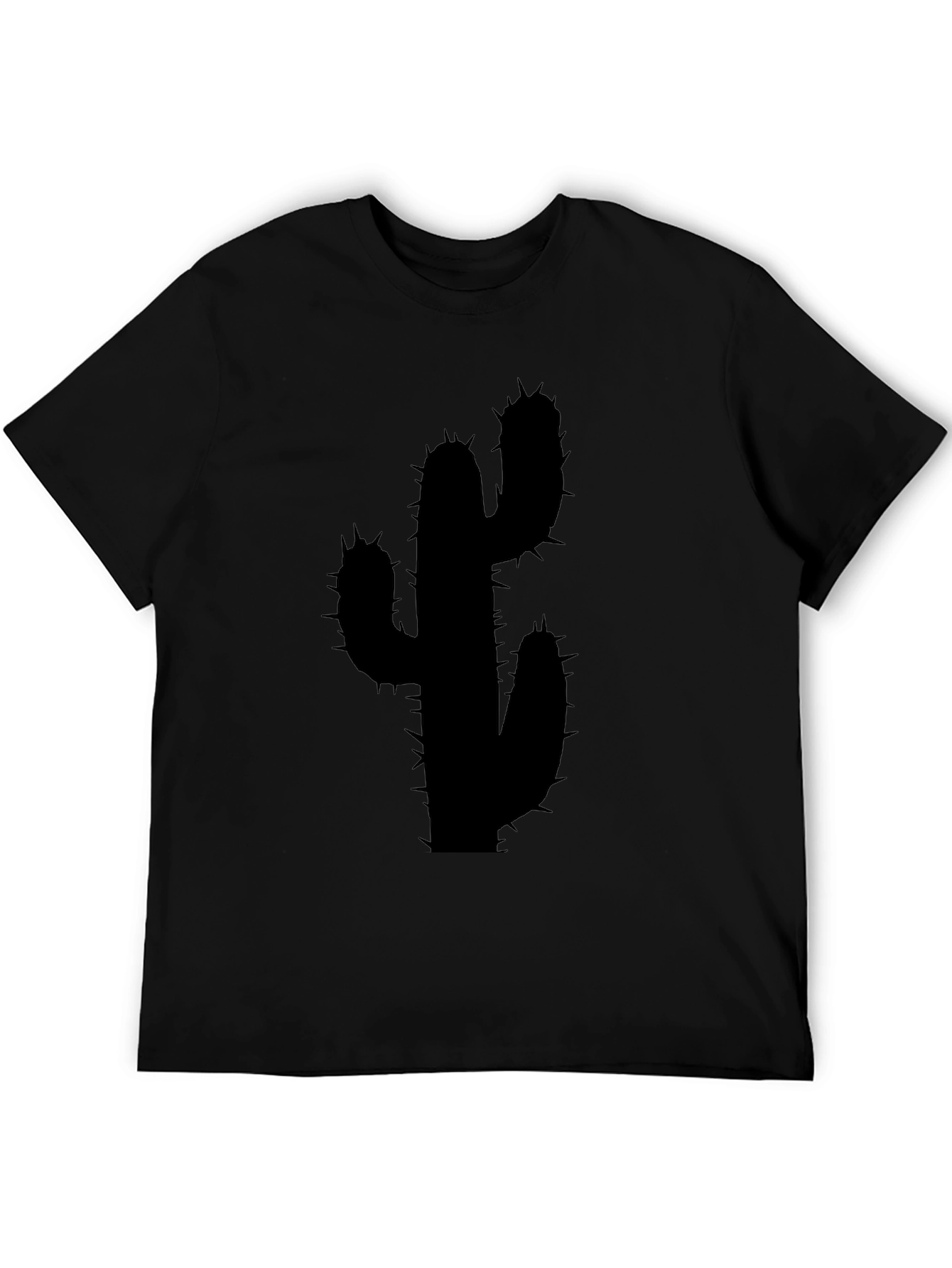 Mens Black Cactus Graphic Tee Shirt