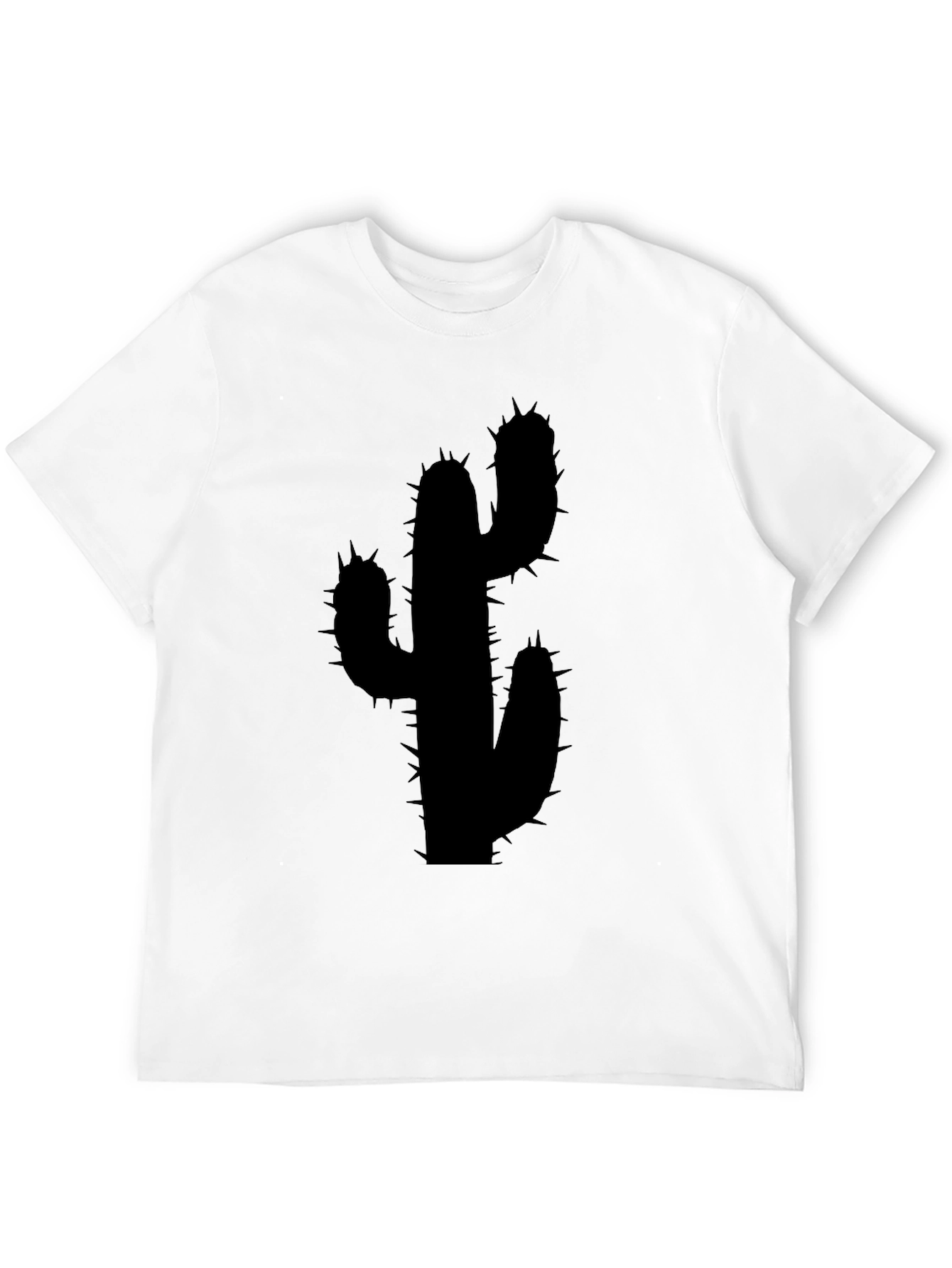 Mens Black Cactus Graphic Tee Shirt