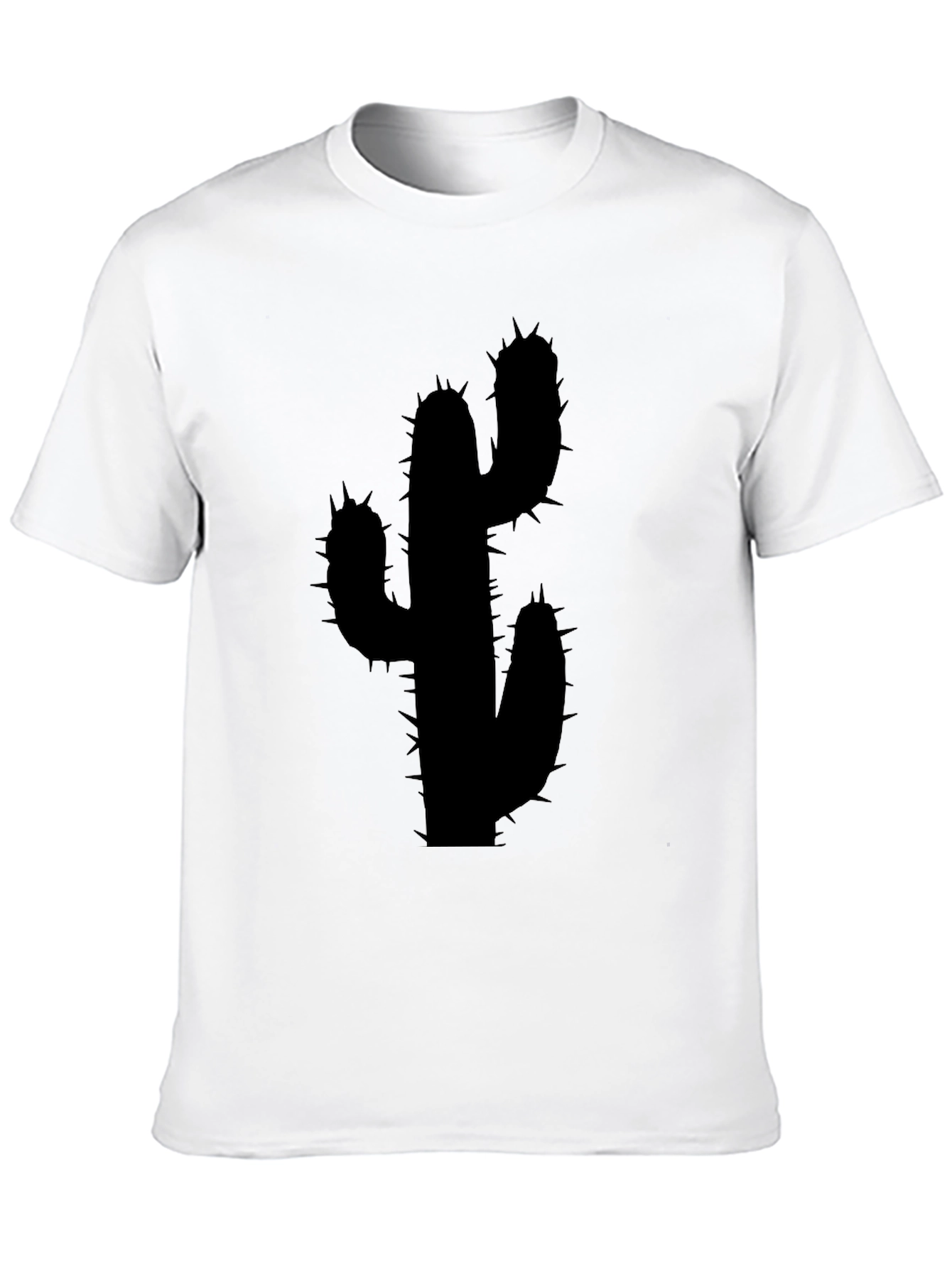 Mens Black Cactus Graphic Tee Shirt