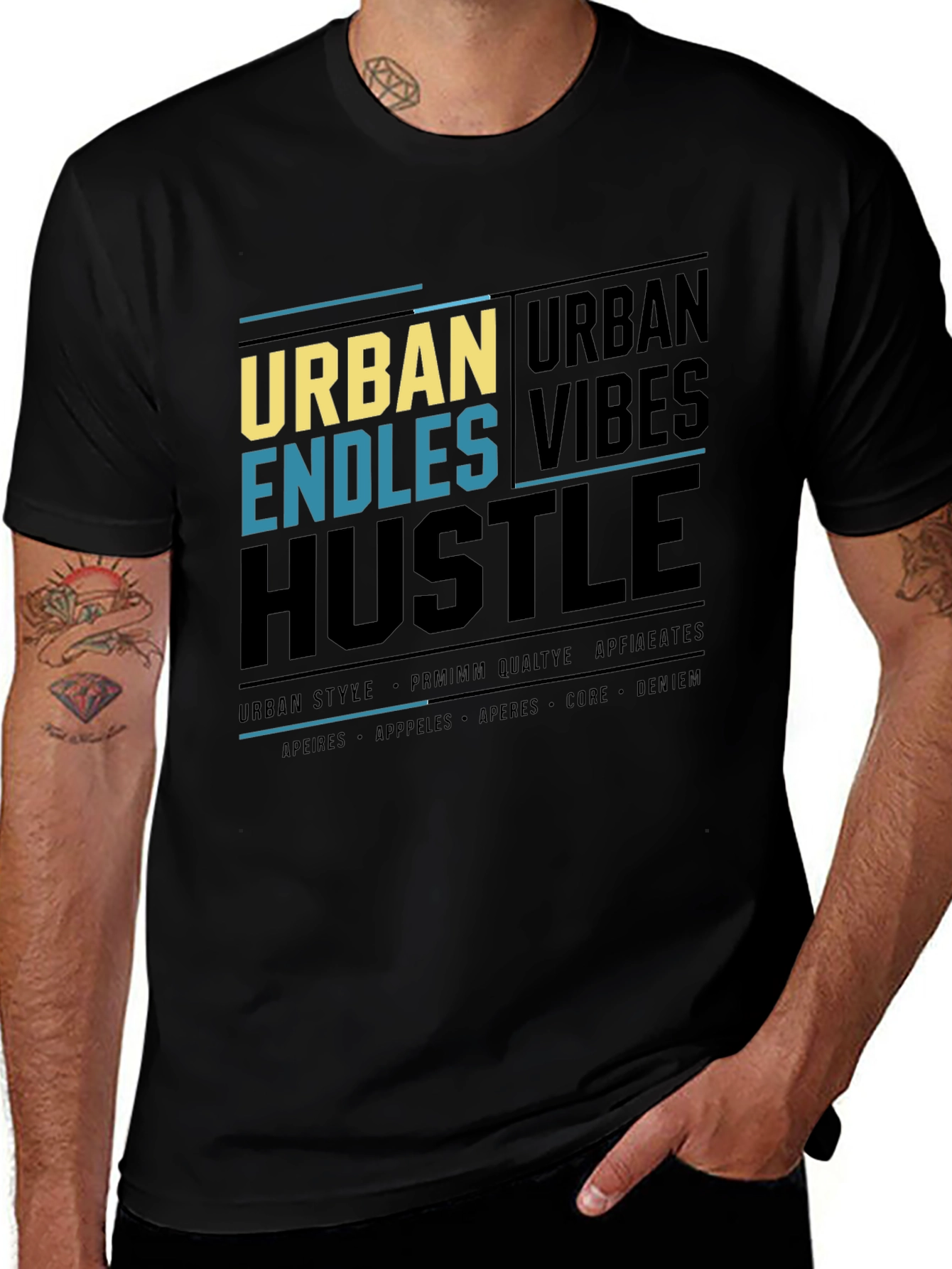 Urban Hustle Graphic Print Mens T-Shirt