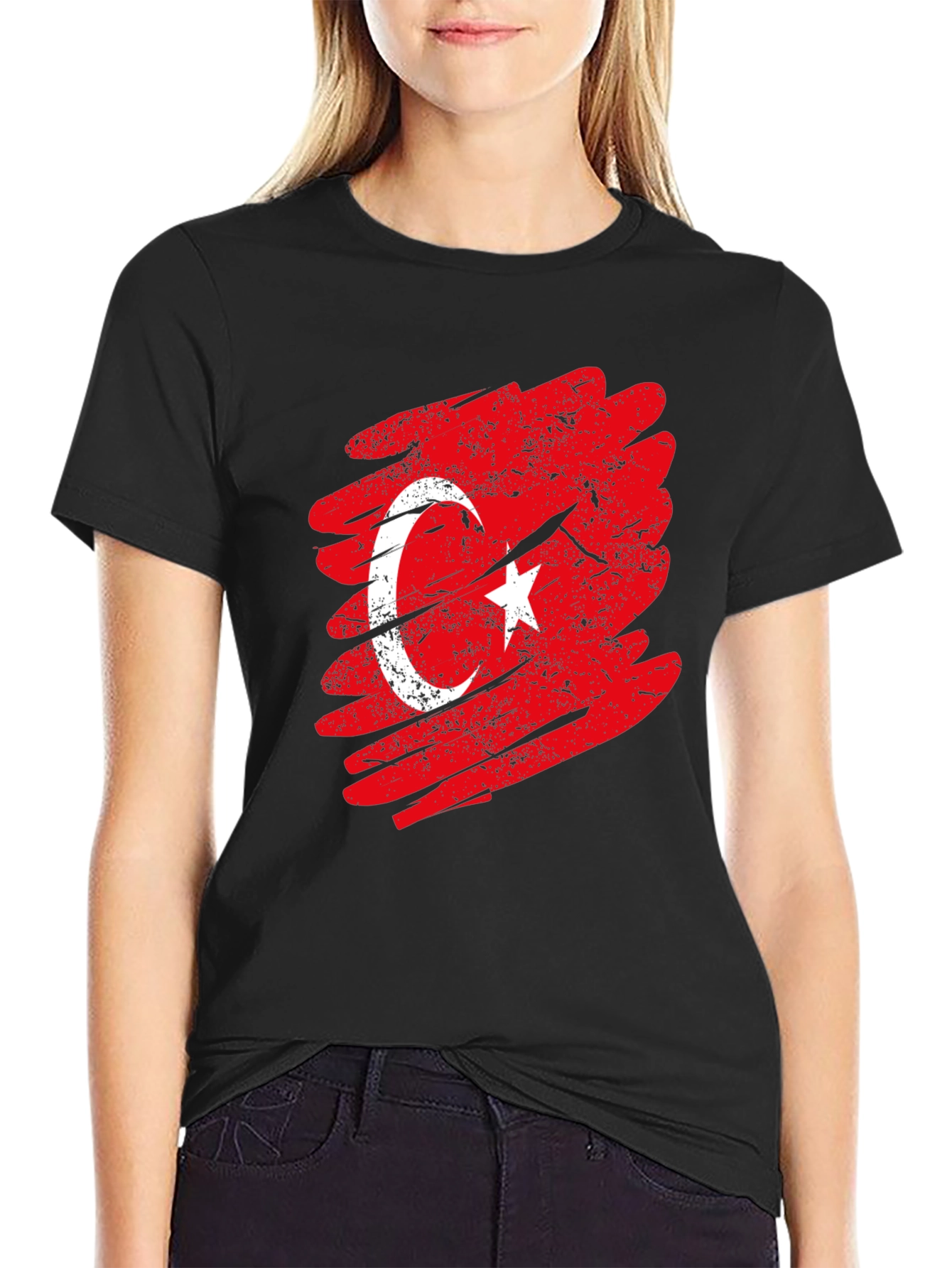 Turkish Flag T-Shirt Distressed Design Patriotic Tee
