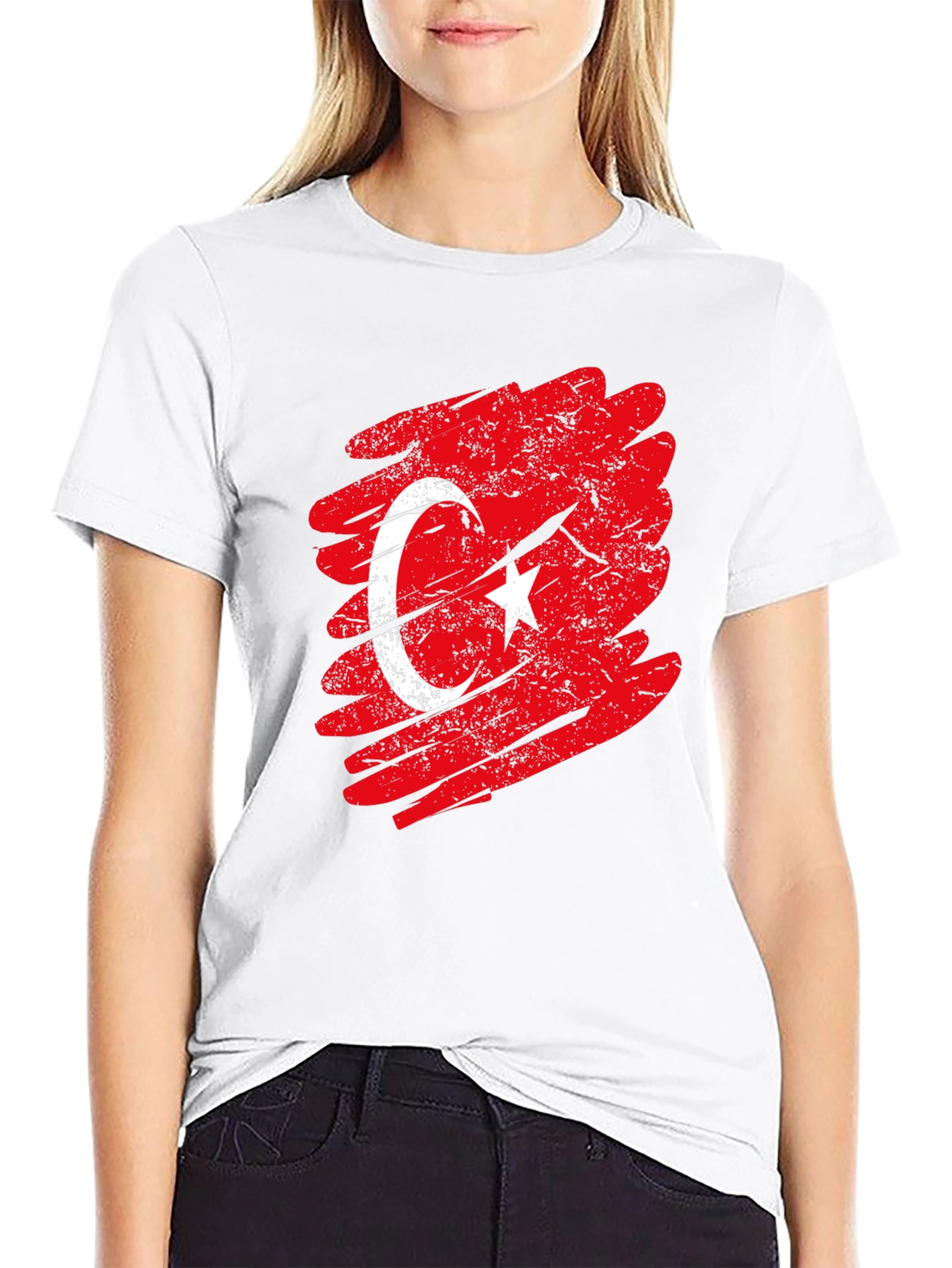 Turkish Flag T-Shirt Distressed Design Patriotic Tee