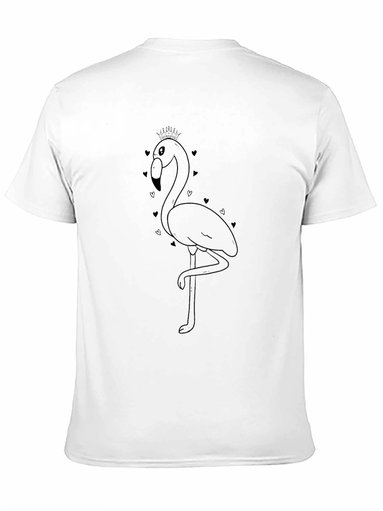 Black Flamingo Heart Tee - Stylish Graphic T-Shirt
