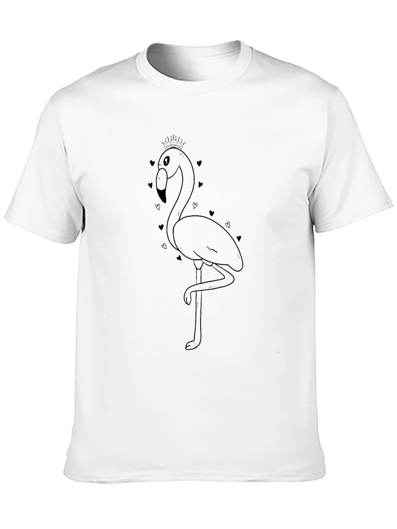 Black Flamingo Heart Tee - Stylish Graphic T-Shirt