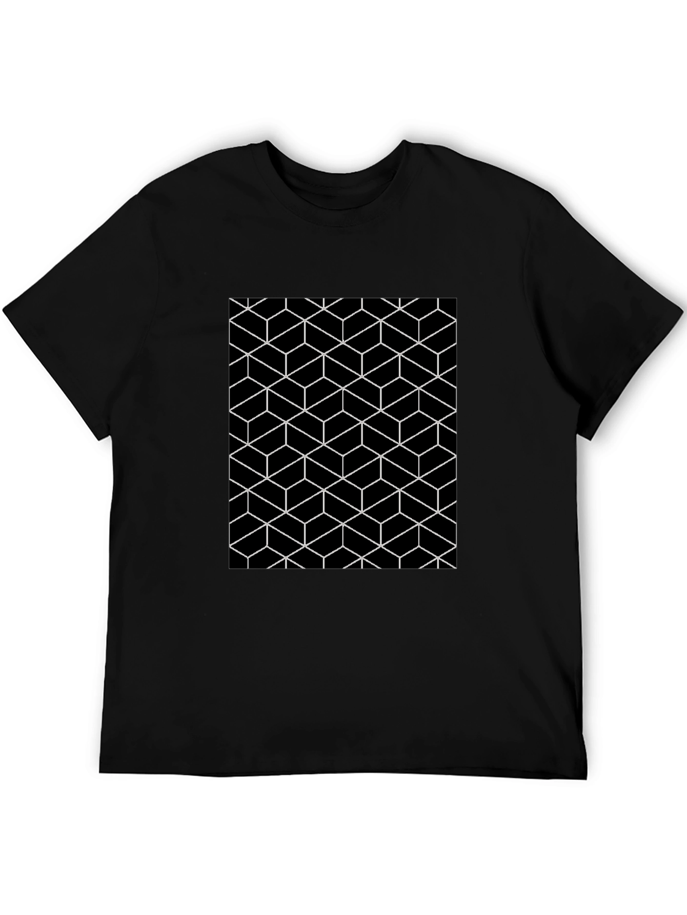 Geometric Illusion Black Tee