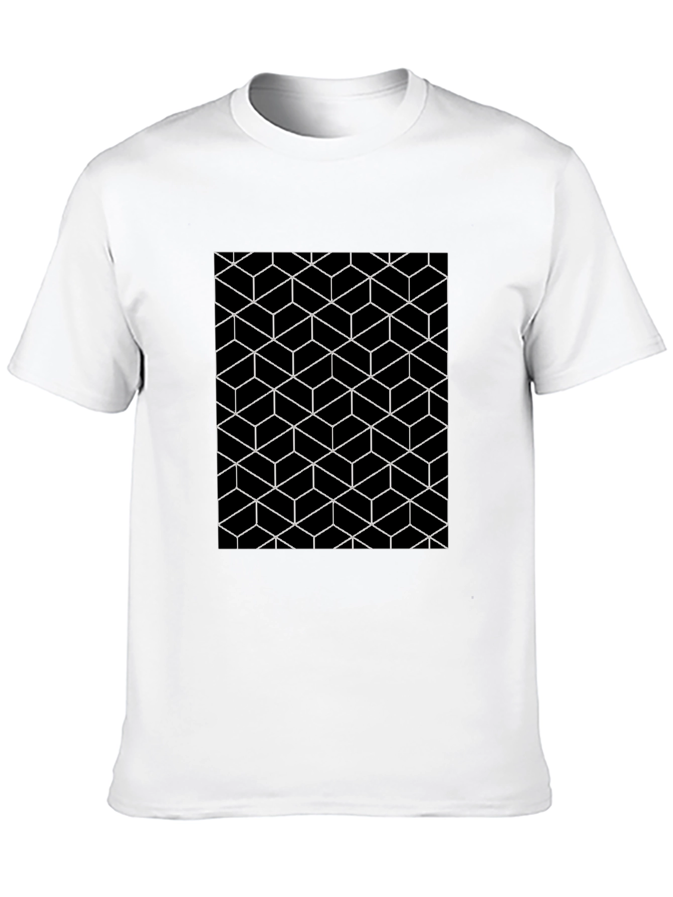 Geometric Illusion Black Tee