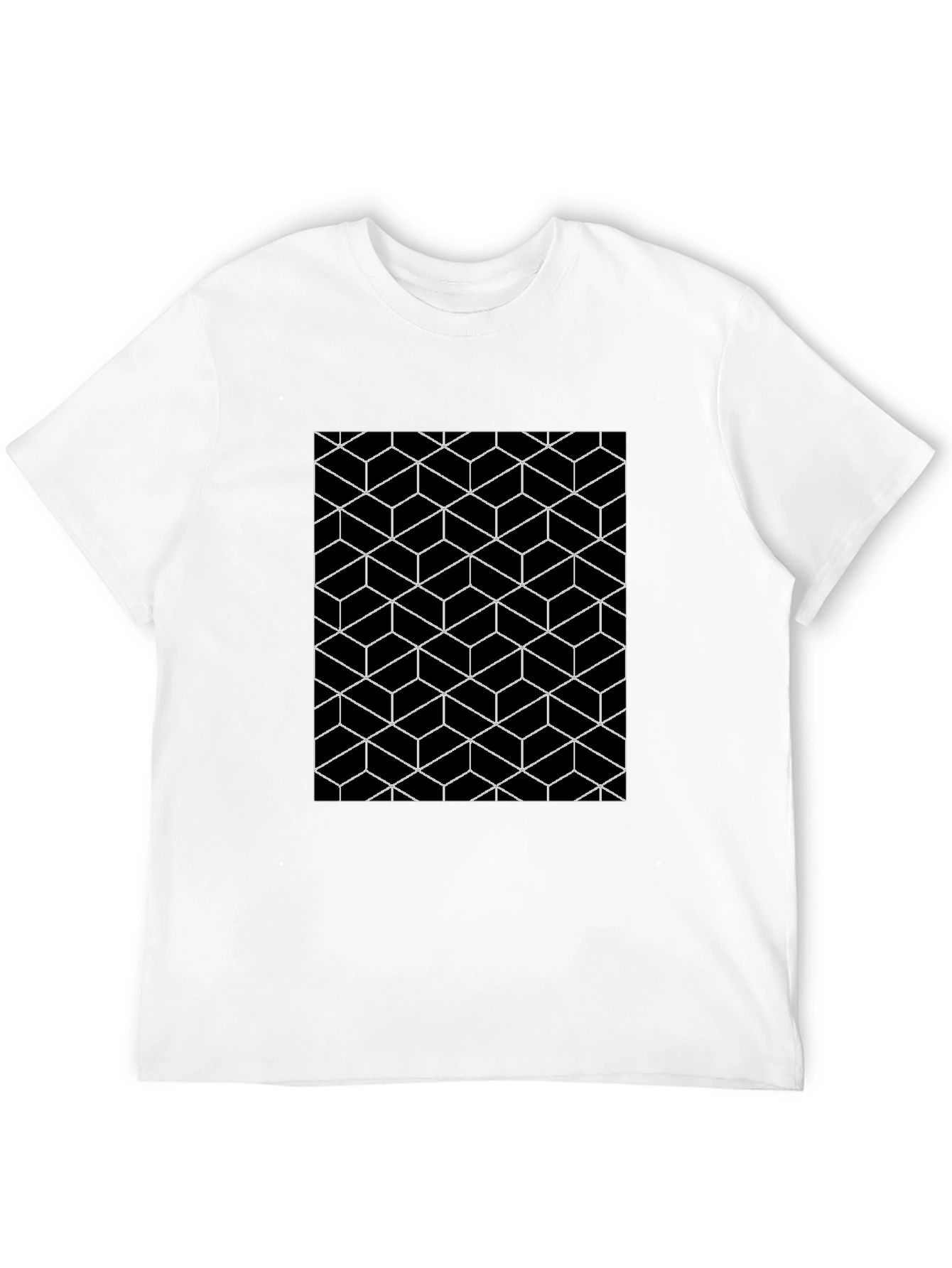 Geometric Illusion Black Tee