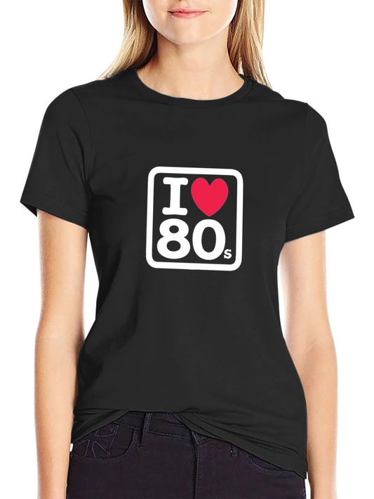 I Love the 80s Black Graphic T-Shirt