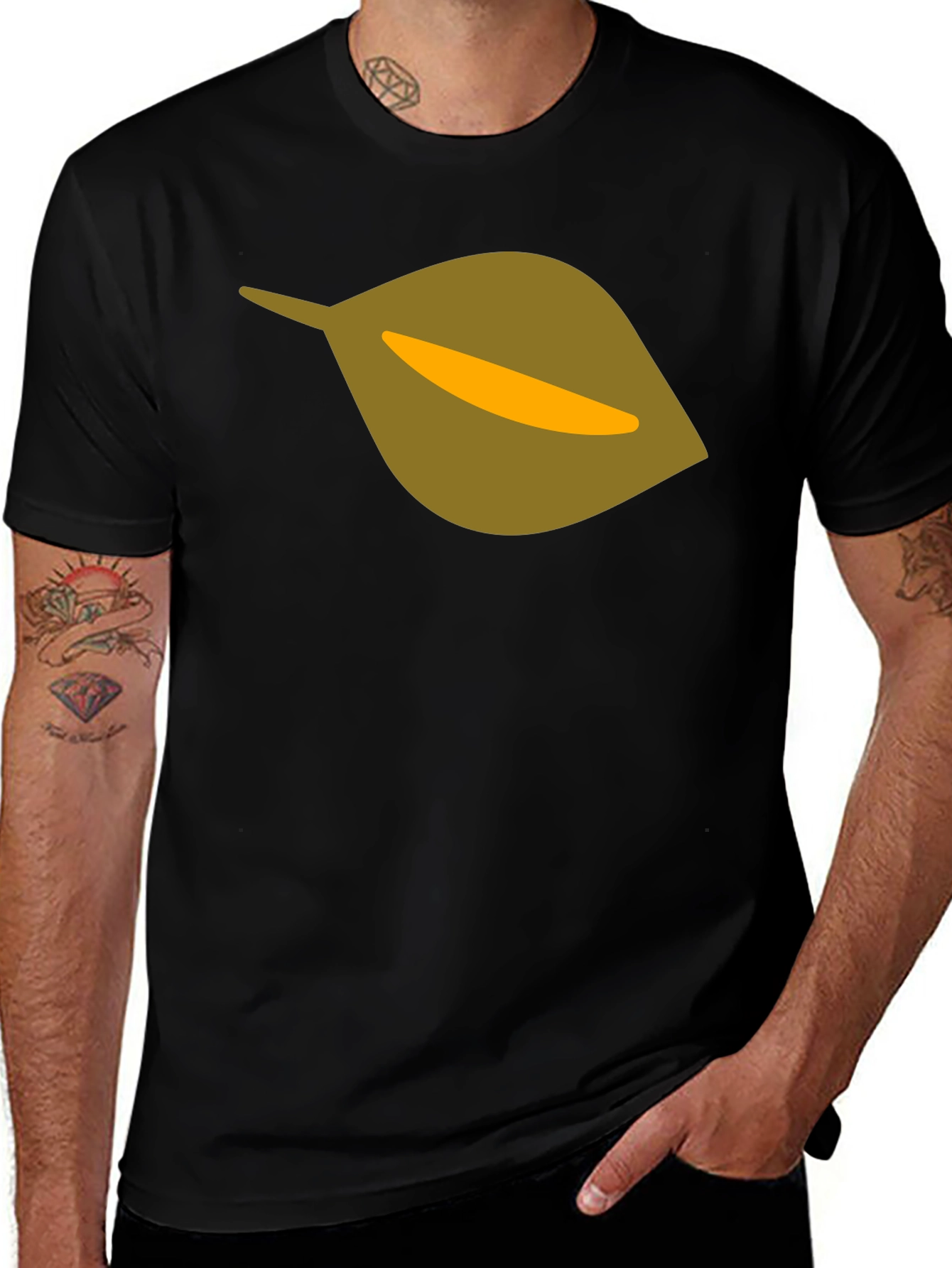 Leaf Graphic Black T-Shirt
