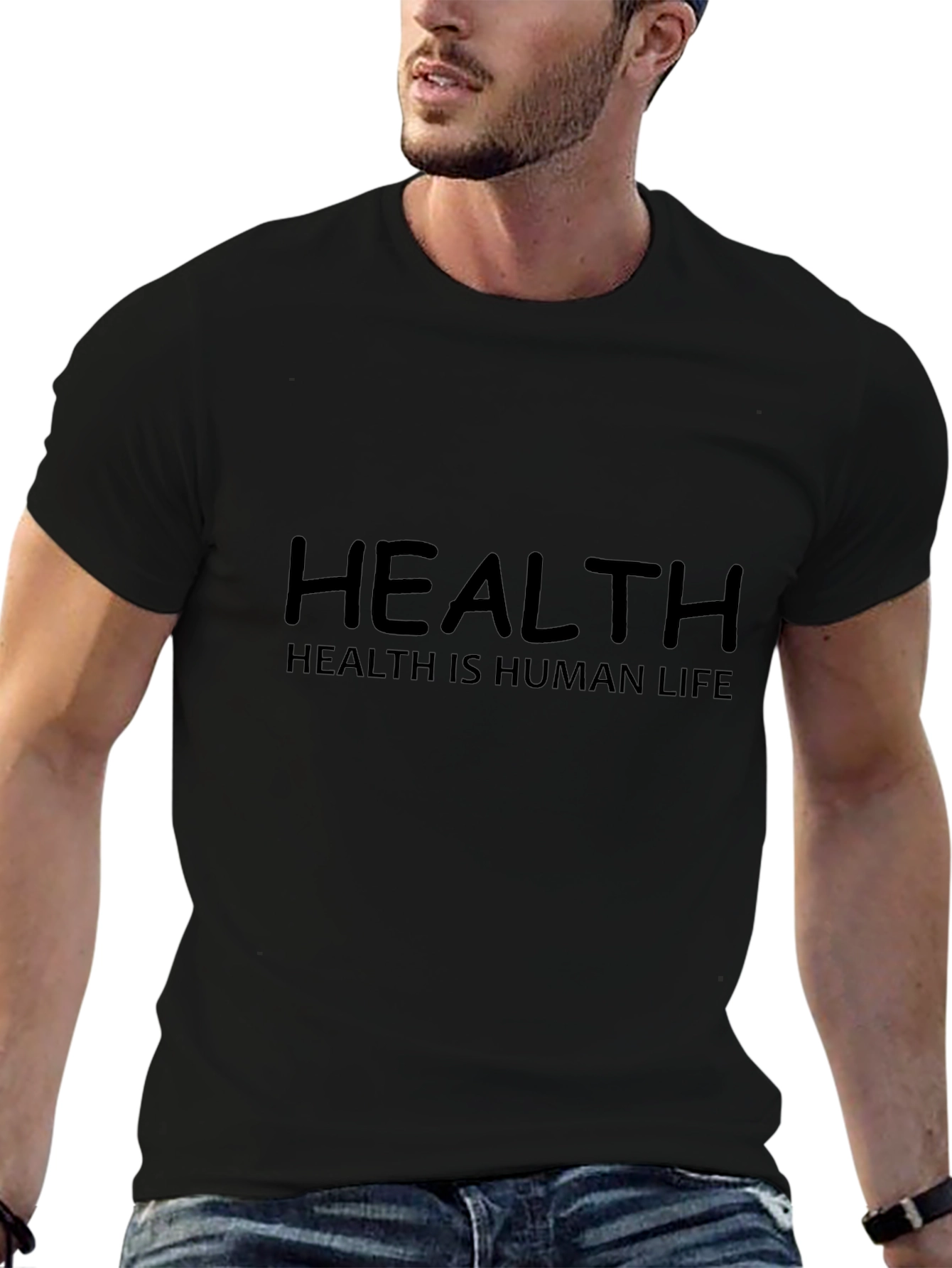 Health is Human Life Black T-Shirt