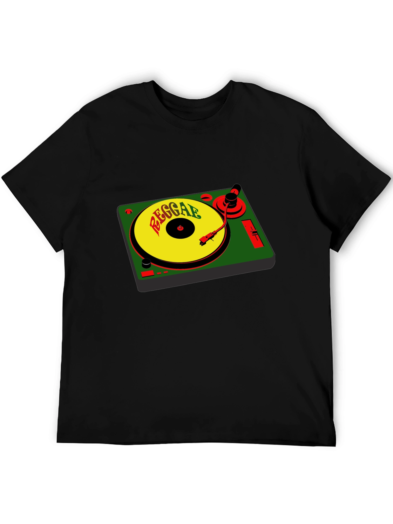Reggae Turntable Graphic Black T-Shirt