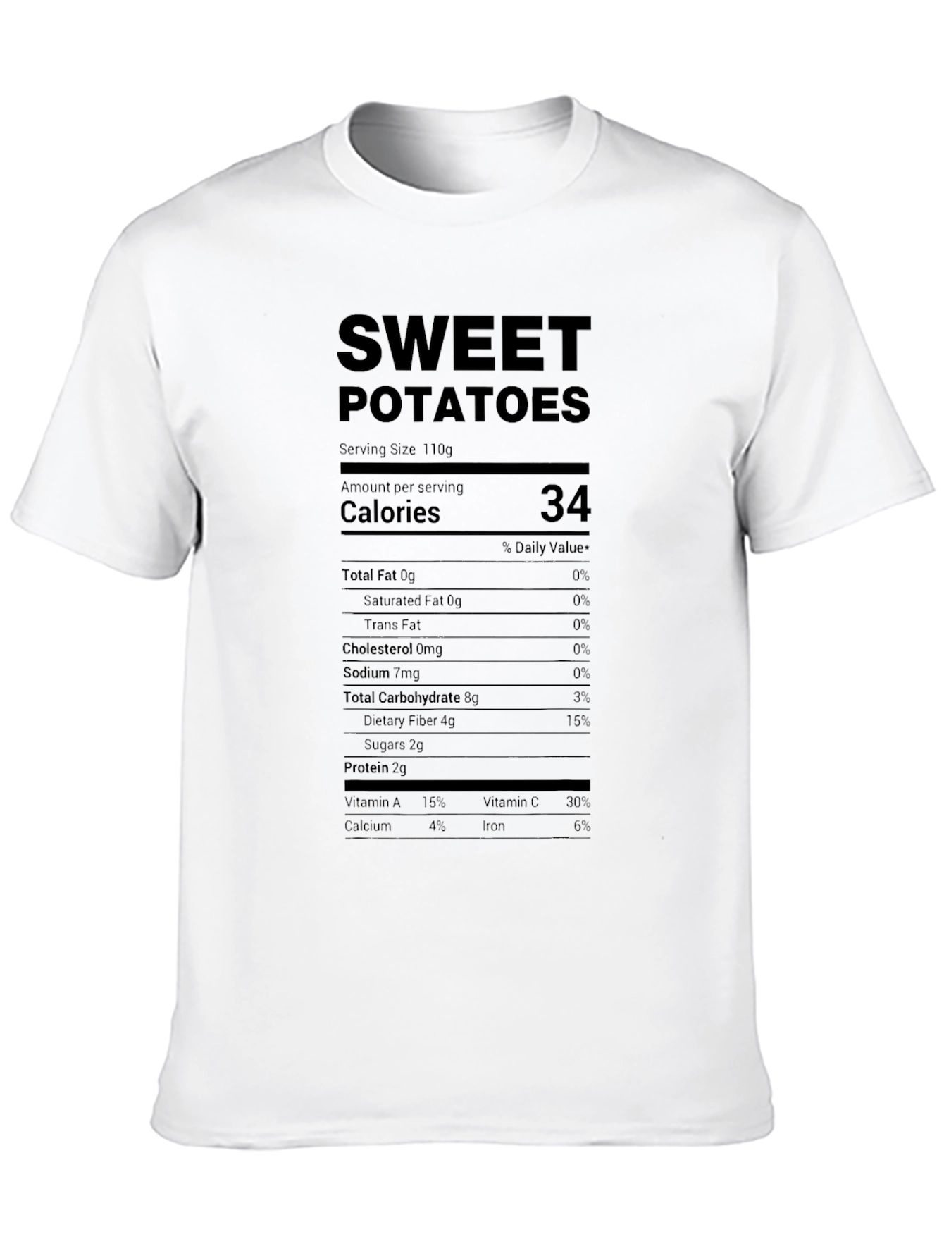 Sweet Potatoes Nutrition Facts Black T-Shirt