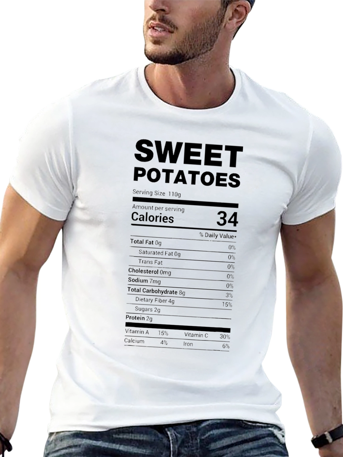 Sweet Potatoes Nutrition Facts Black T-Shirt