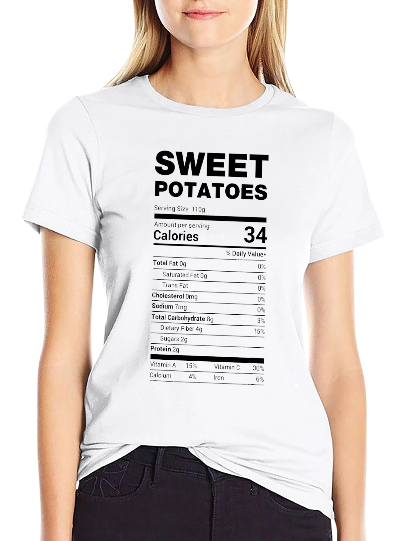 Sweet Potatoes Nutrition Facts Black T-Shirt