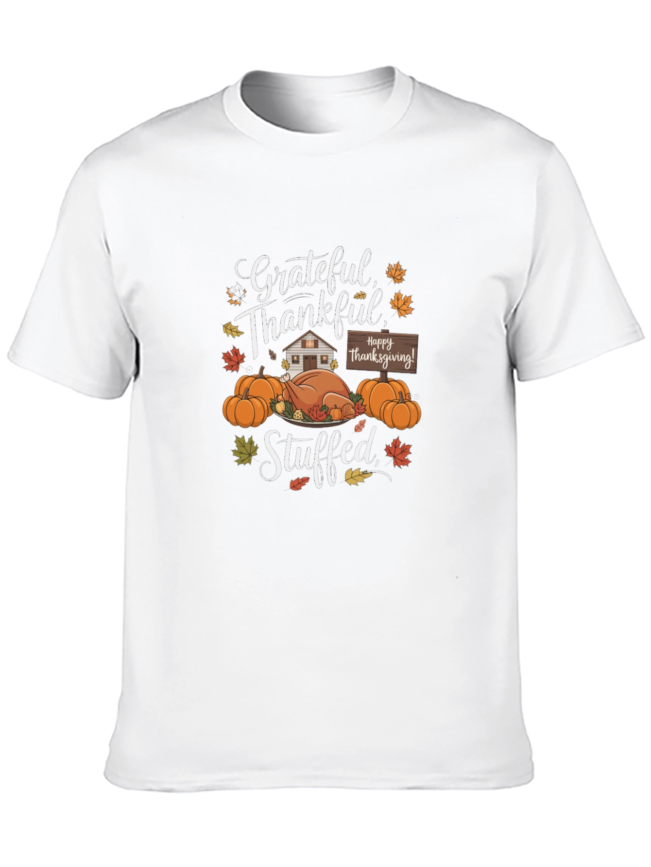 Grateful Thankful Stuffed Thanksgiving T-Shirt