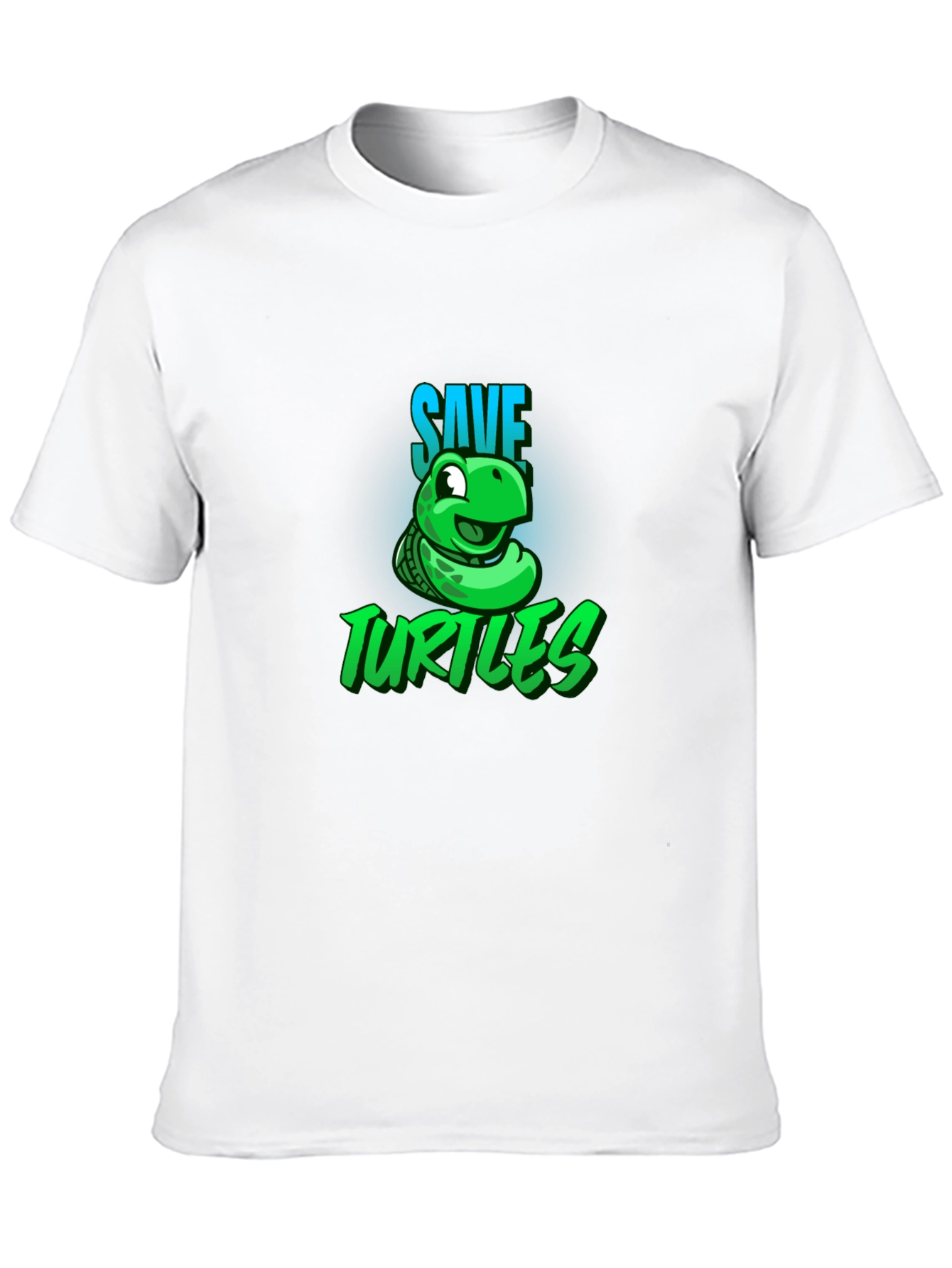 Save the Turtles Graphic Tee - Black Cotton T-Shirt