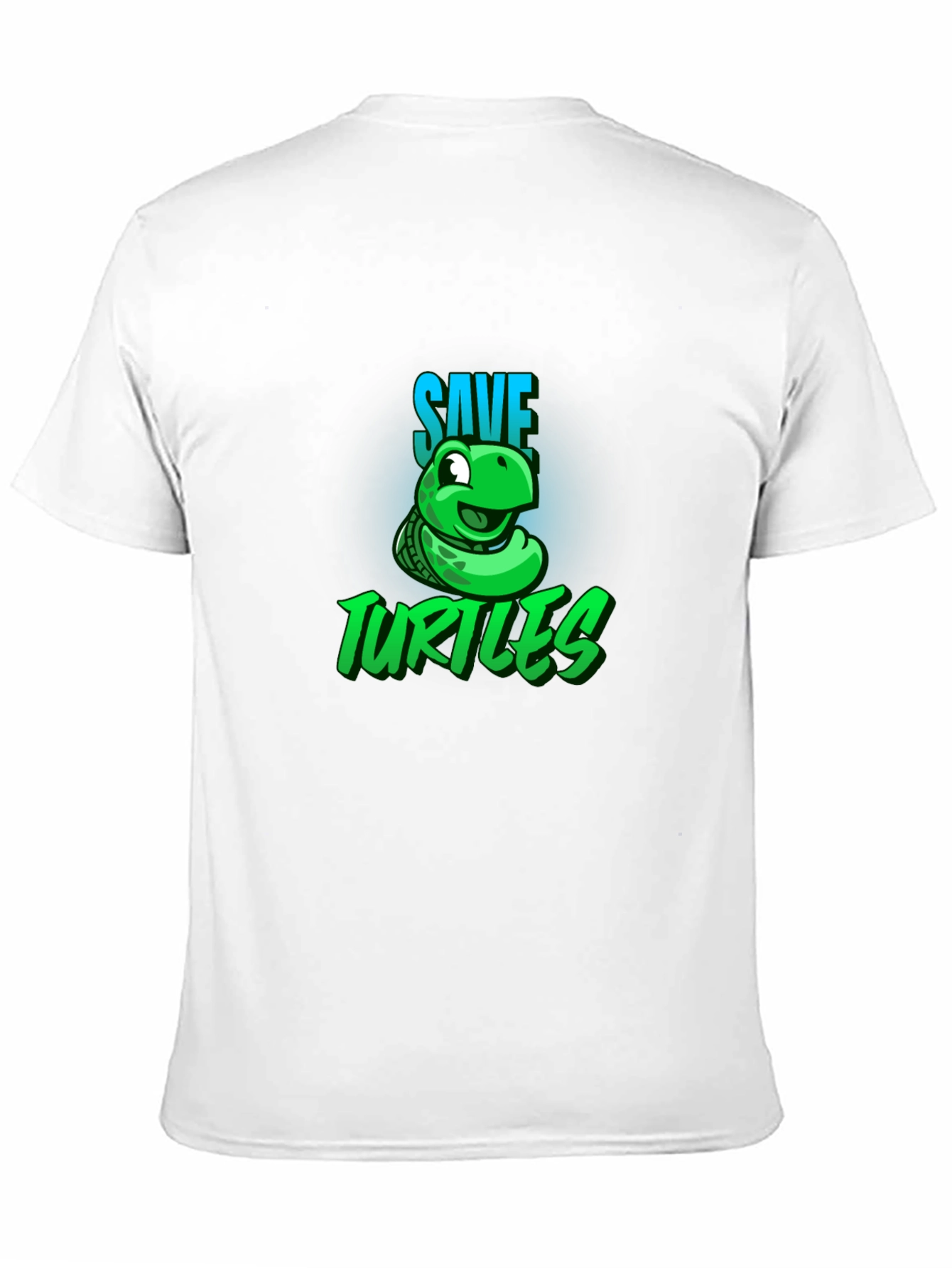 Save the Turtles Graphic Tee - Black Cotton T-Shirt