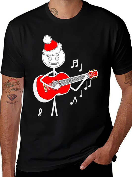 Festive Stick Figure Guitarist T-Shirt