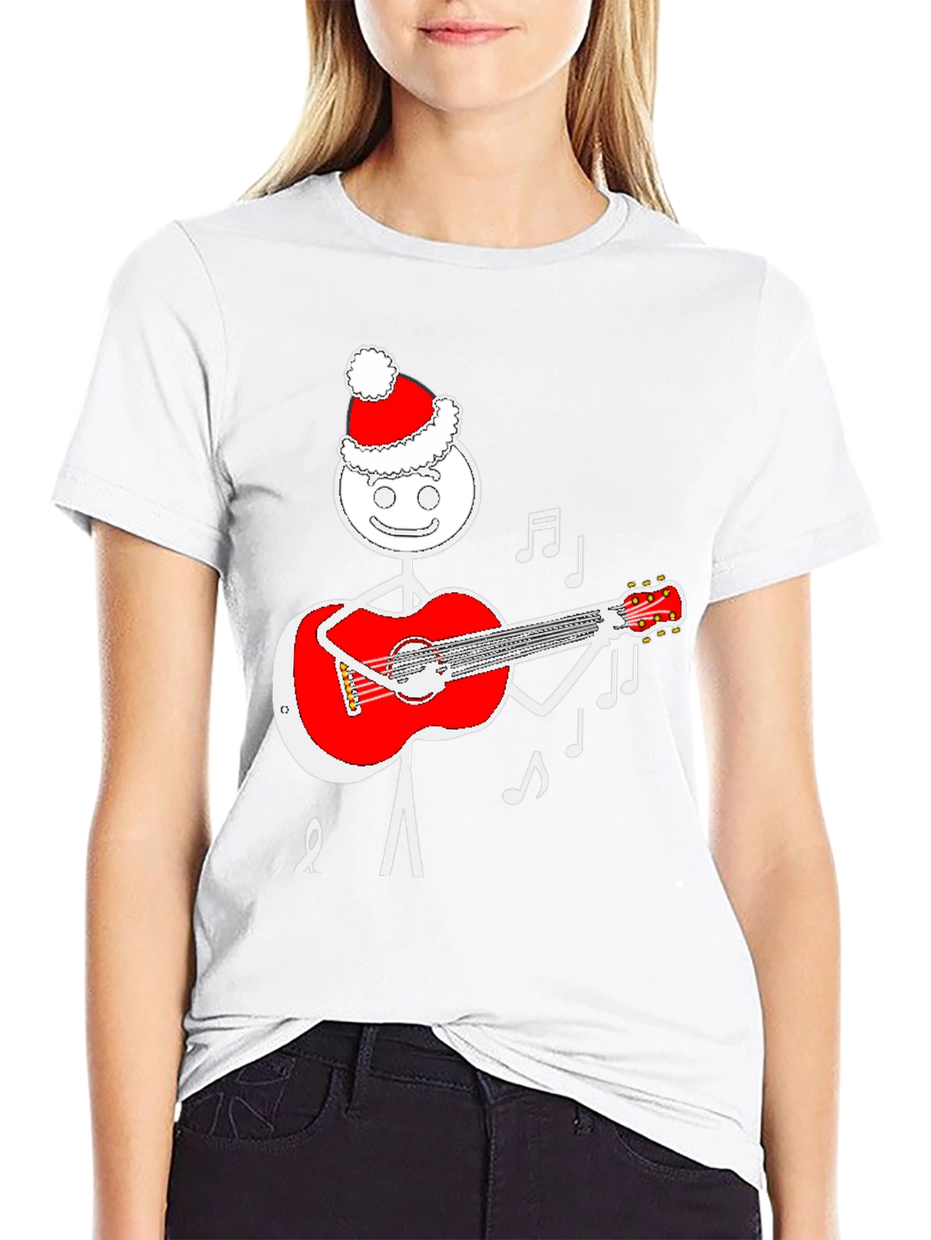 Festive Stick Figure Guitarist T-Shirt
