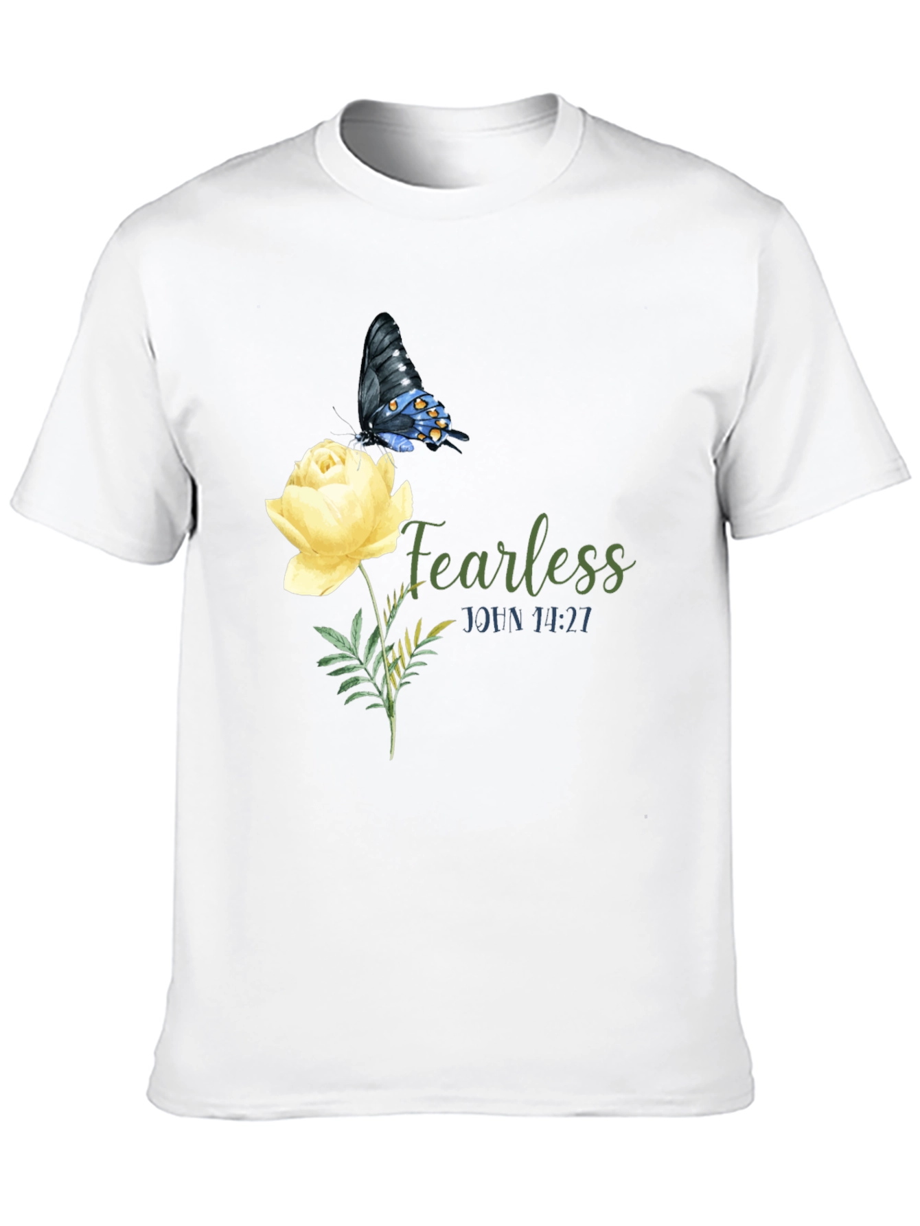 Fearless Butterfly & Rose Graphic Tee