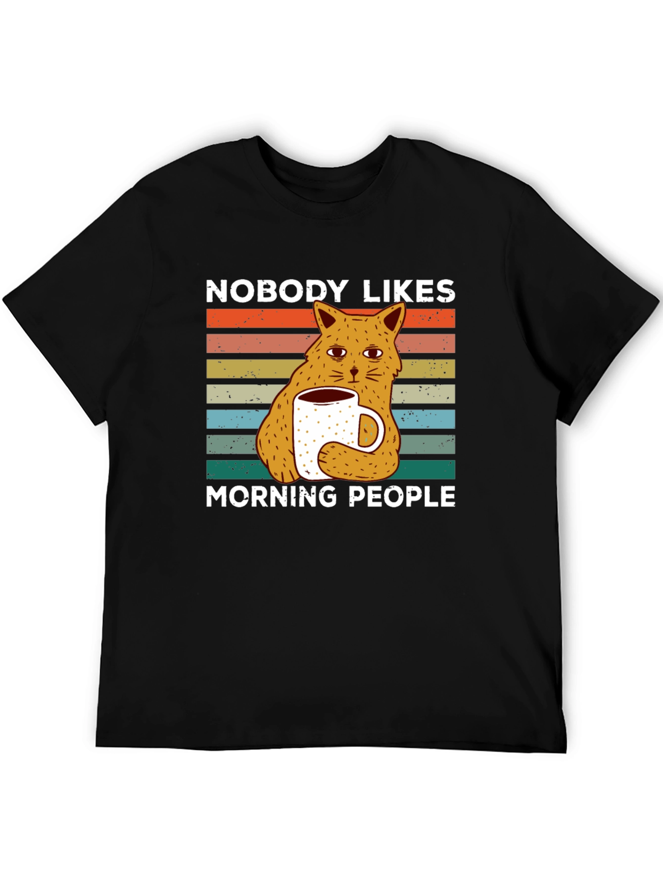 Nobody Likes Morning People Cat T-Shirt