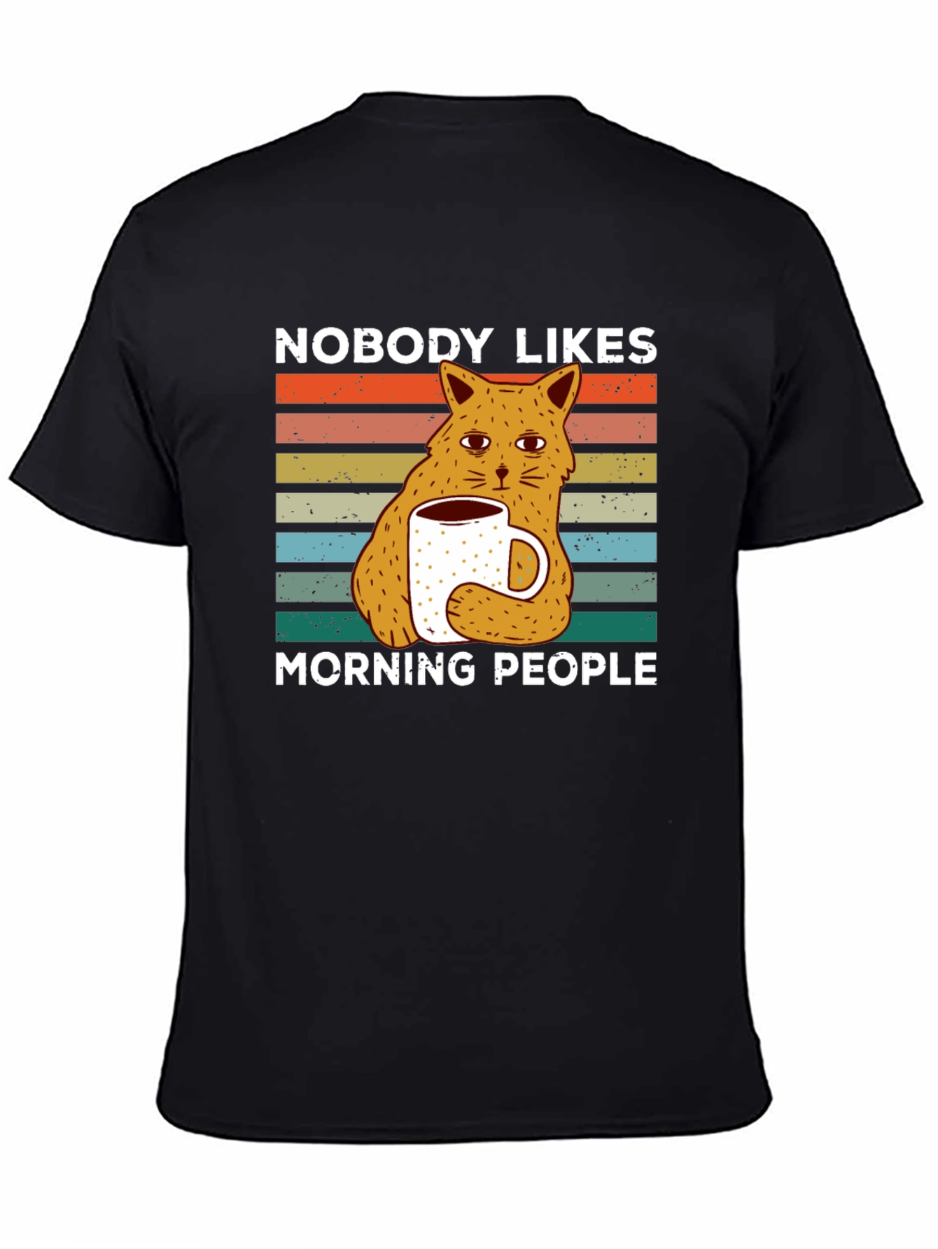 Nobody Likes Morning People Cat T-Shirt
