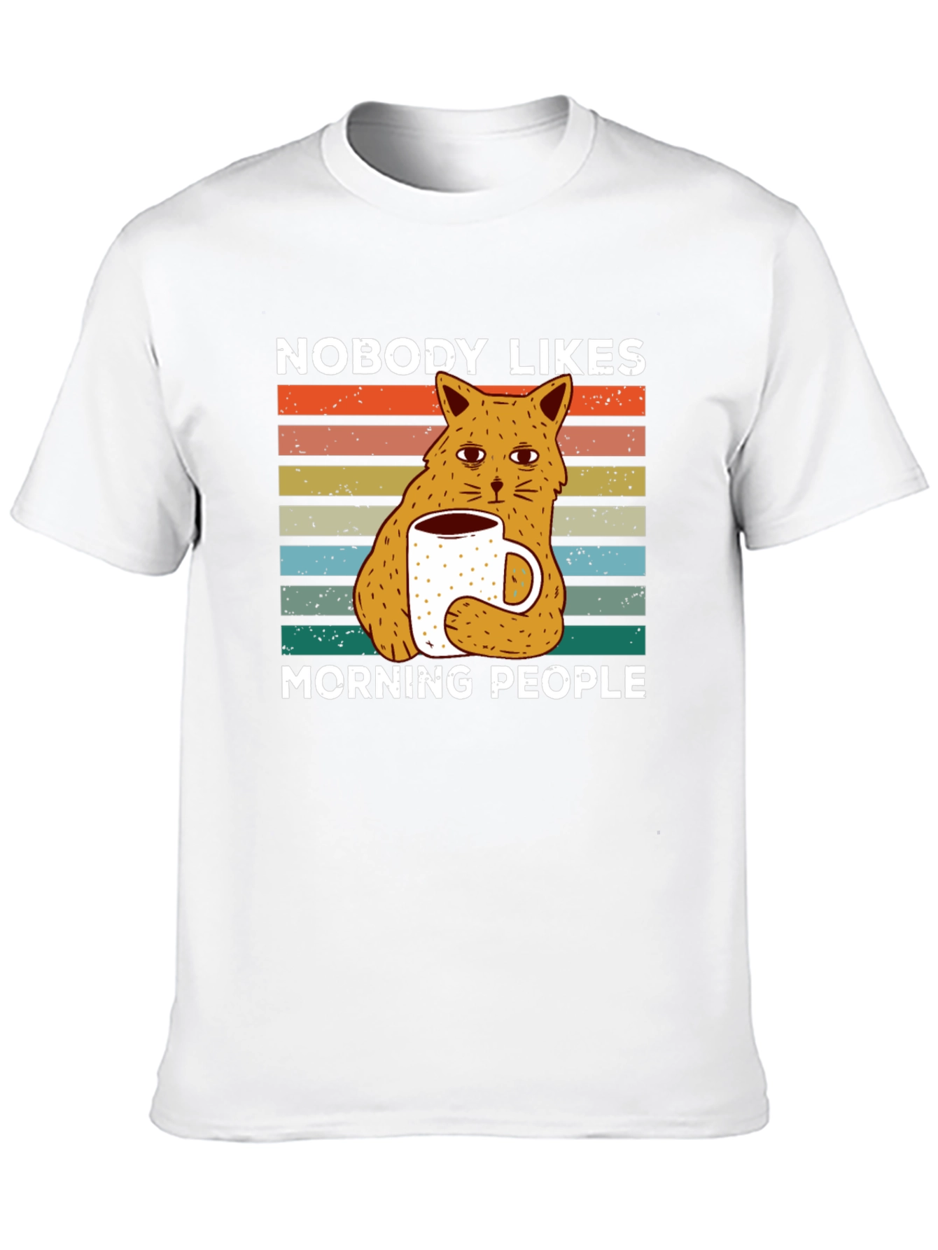 Nobody Likes Morning People Cat T-Shirt