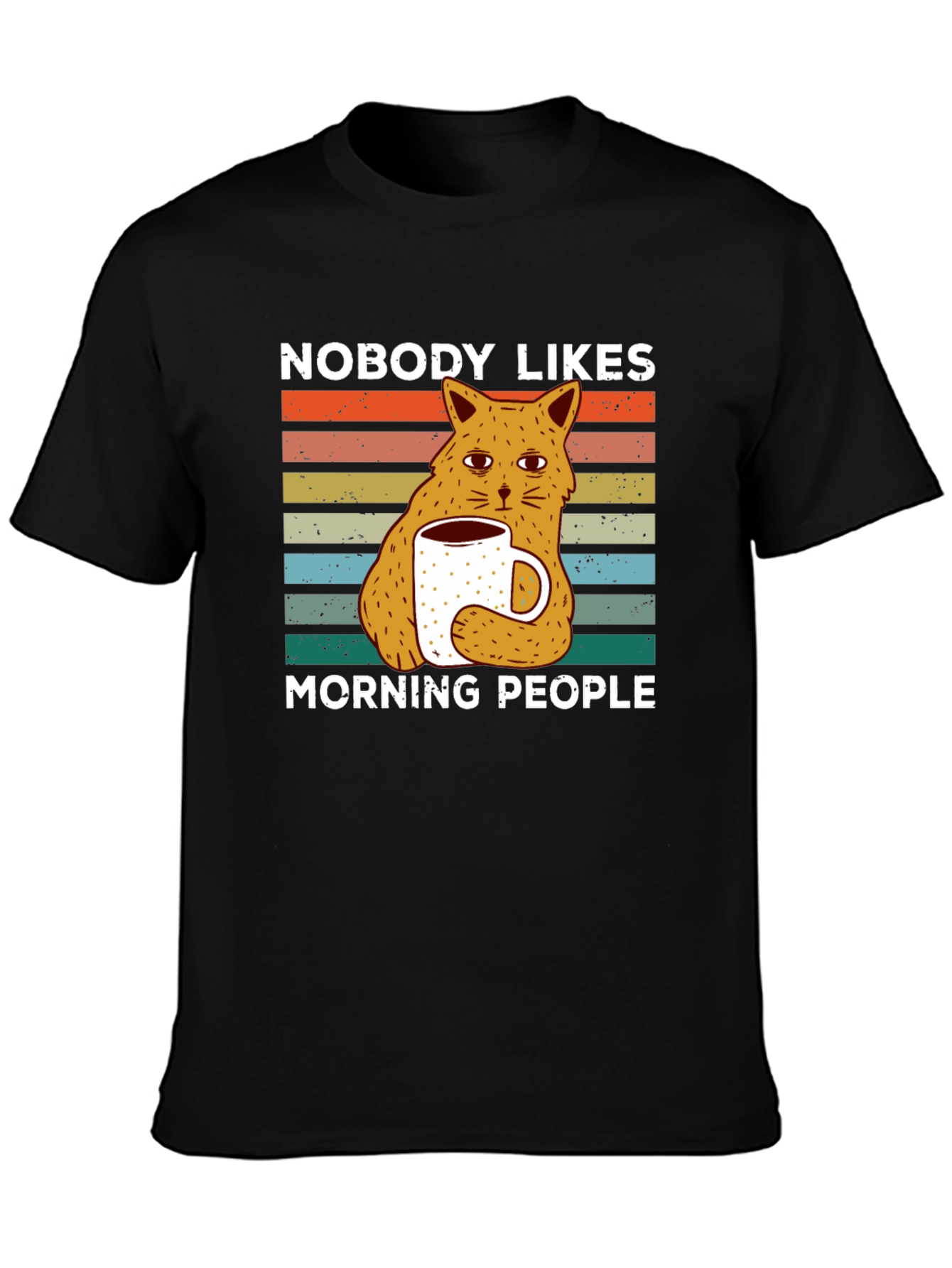 Nobody Likes Morning People Cat T-Shirt