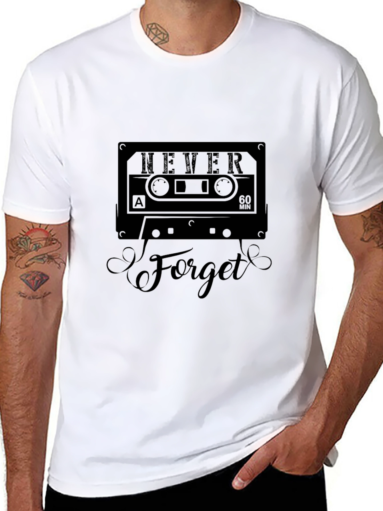 Never Forget Cassette Tape Graphic Tee