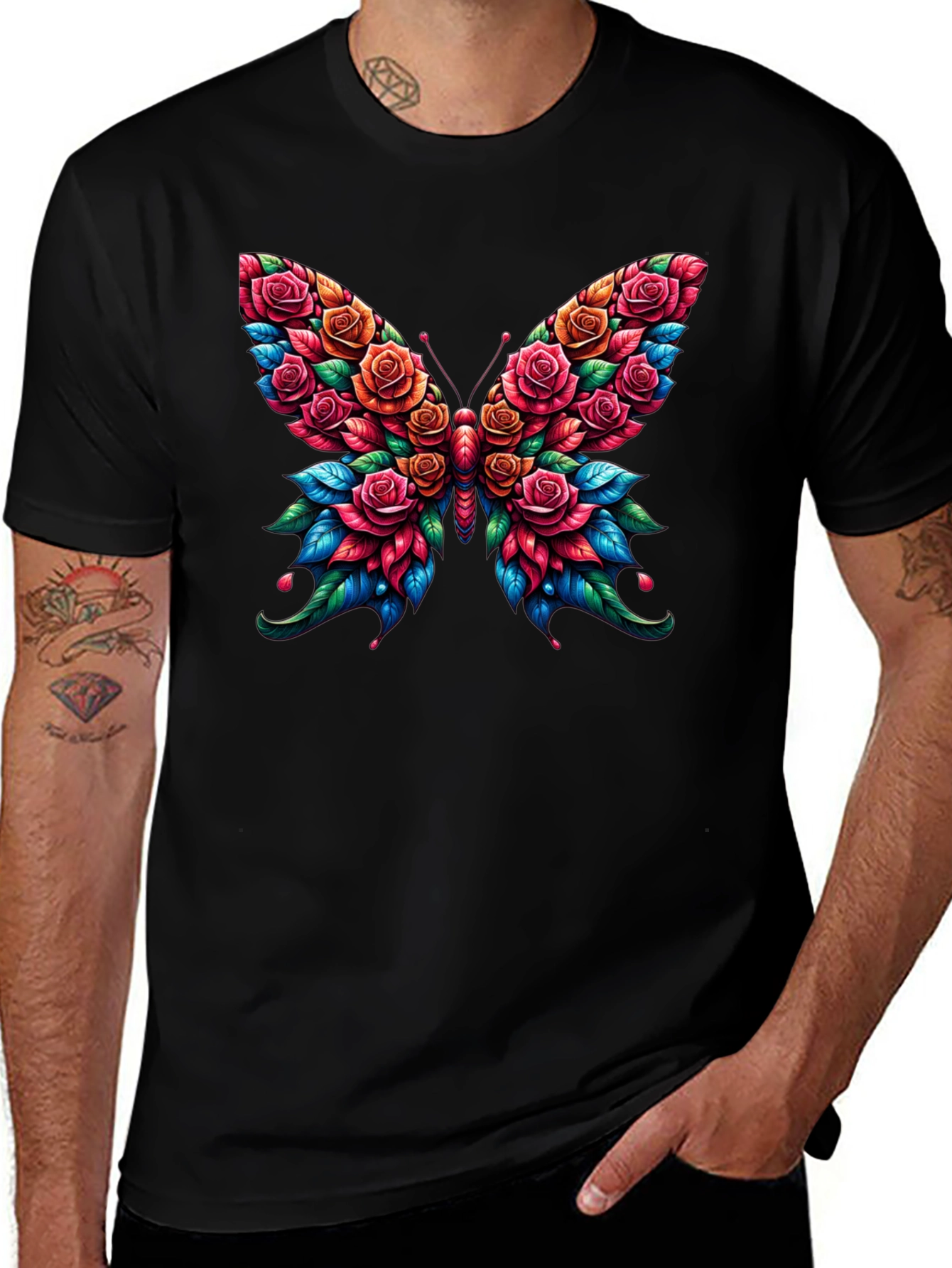 Floral Butterfly Graphic Tee - Unique Design