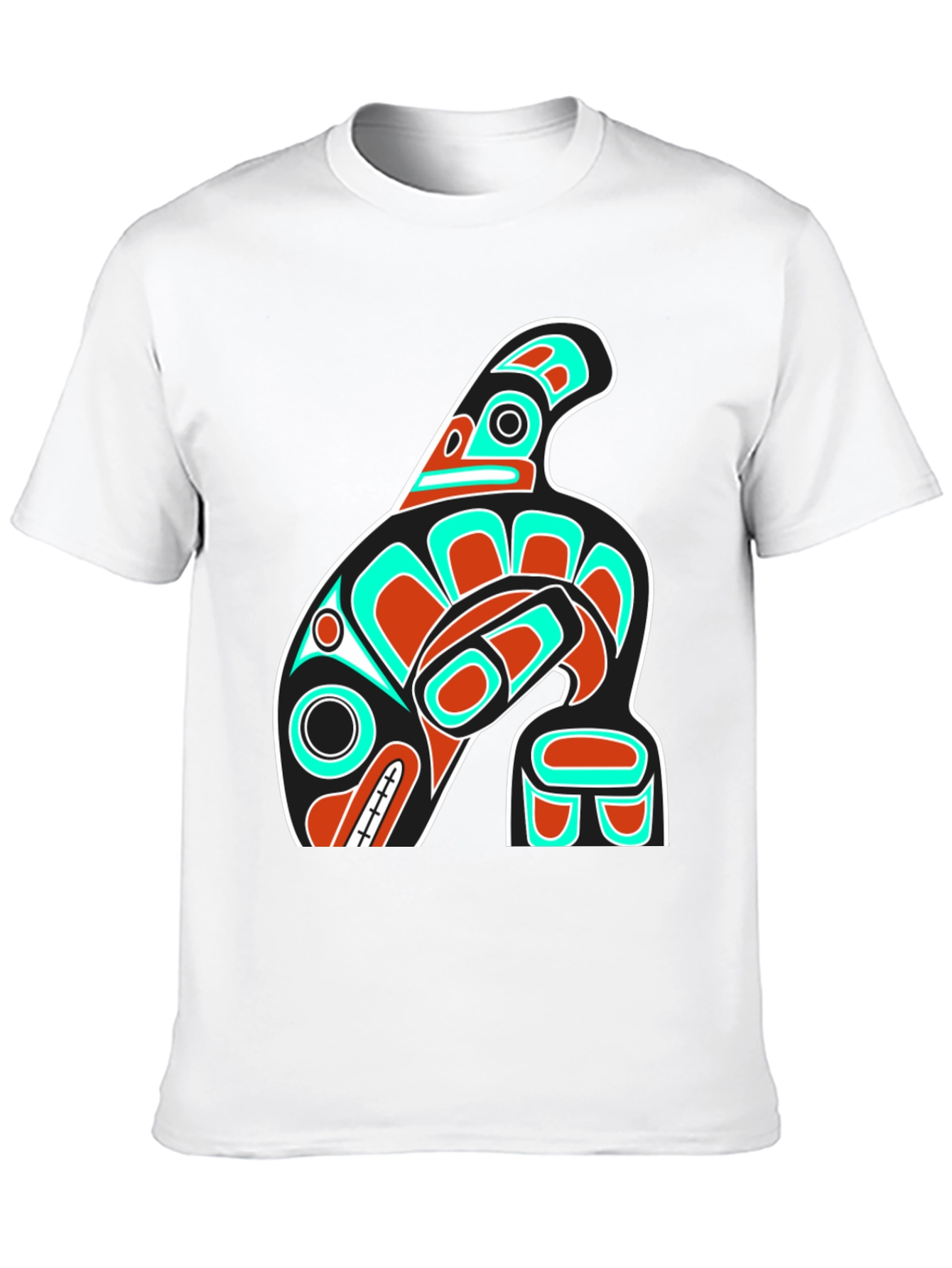 Unique Black T-Shirt with Orca Totem Design