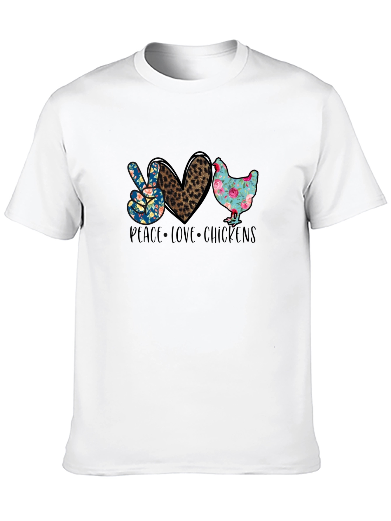 Peace Love Chickens Graphic T-Shirt