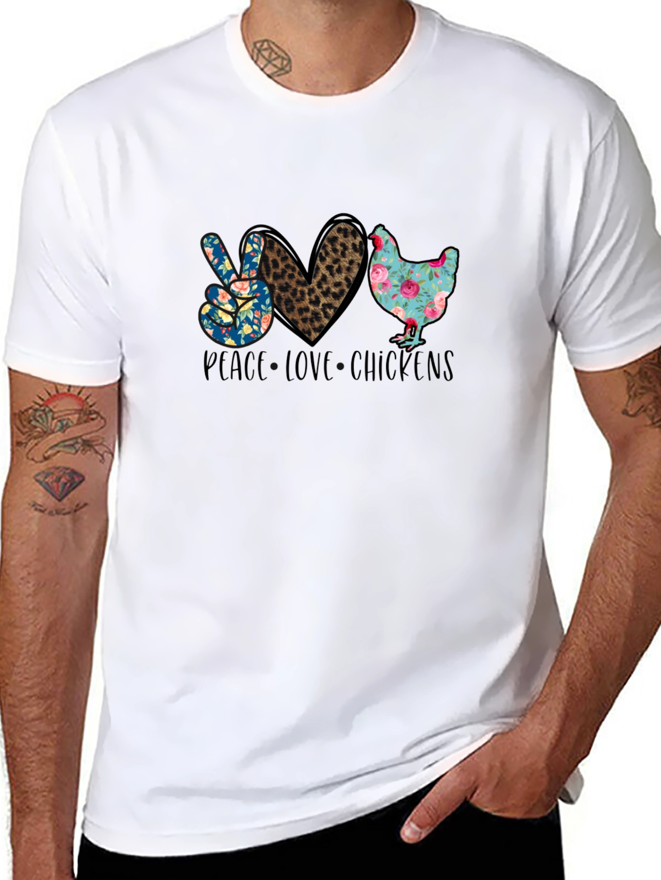 Peace Love Chickens Graphic T-Shirt