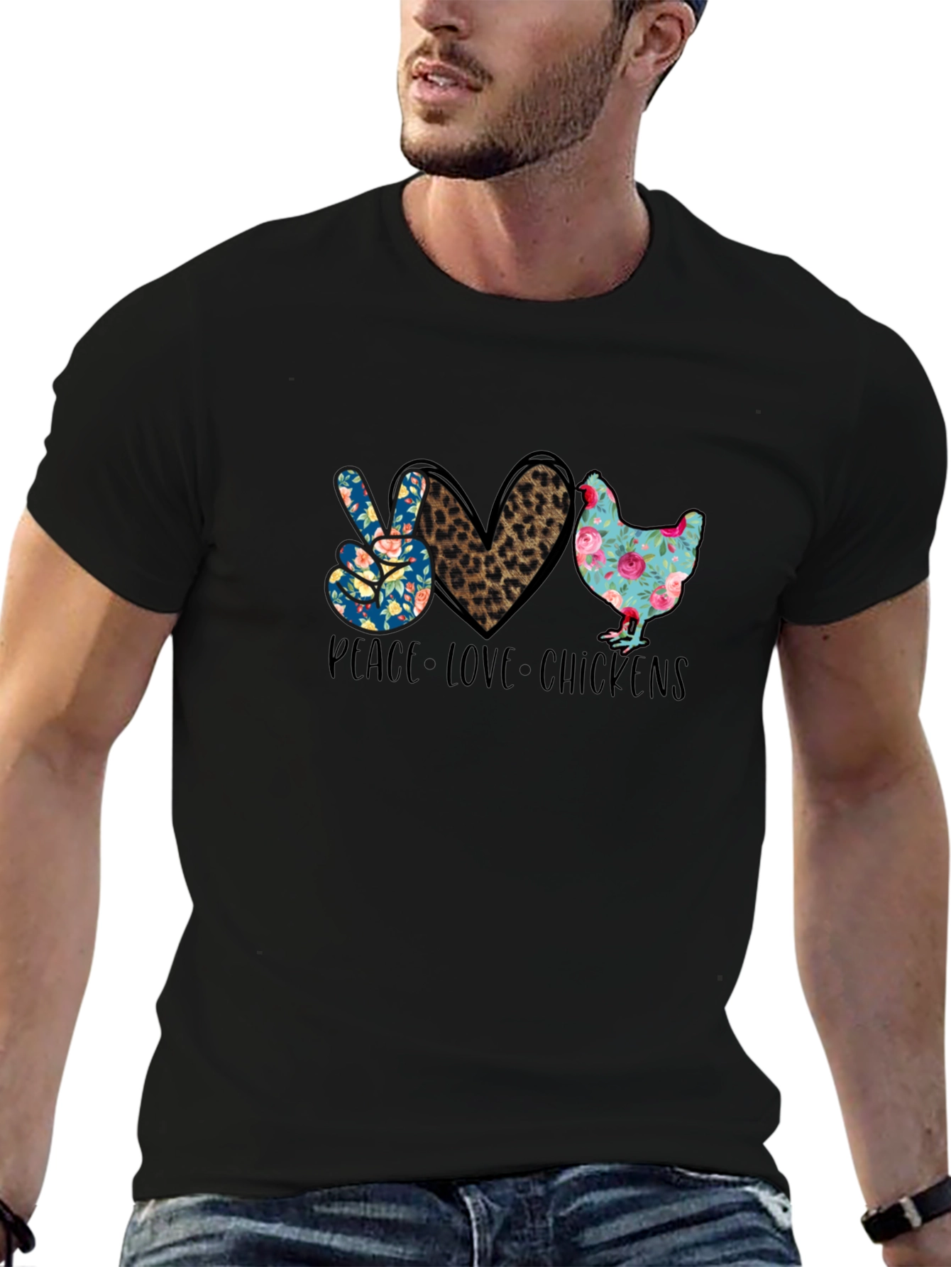Peace Love Chickens Graphic T-Shirt